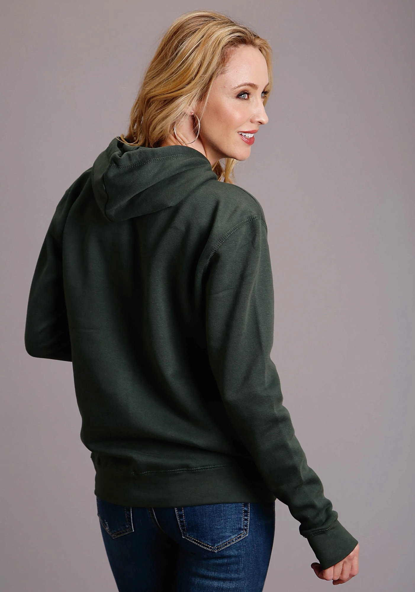 Stetson Womens Hunter Green Cotton Blend Original Hoodie Warm and Snuggly