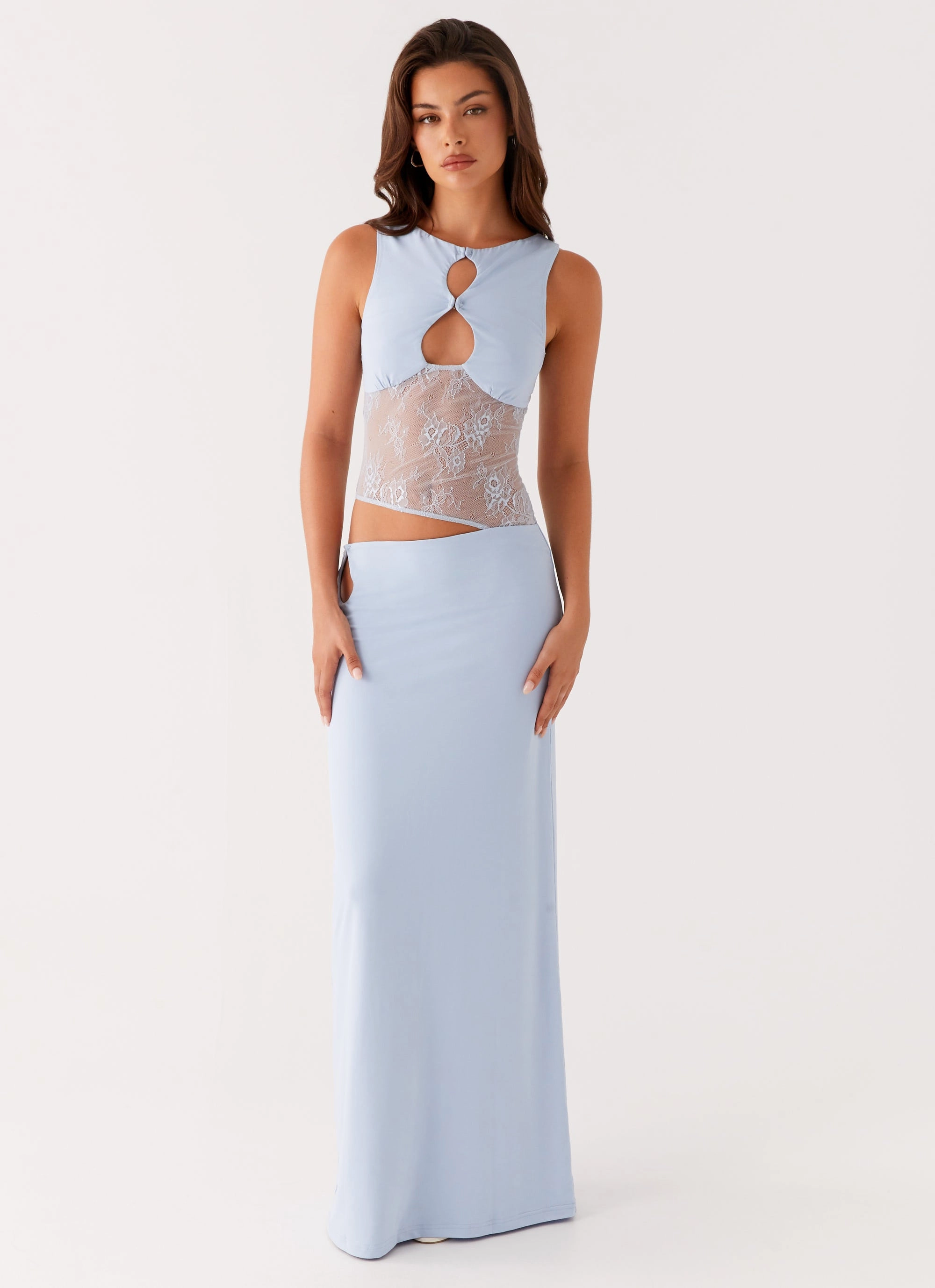 Prophecy Maxi Dress - Blue Soft Silhouette Elastic Fit