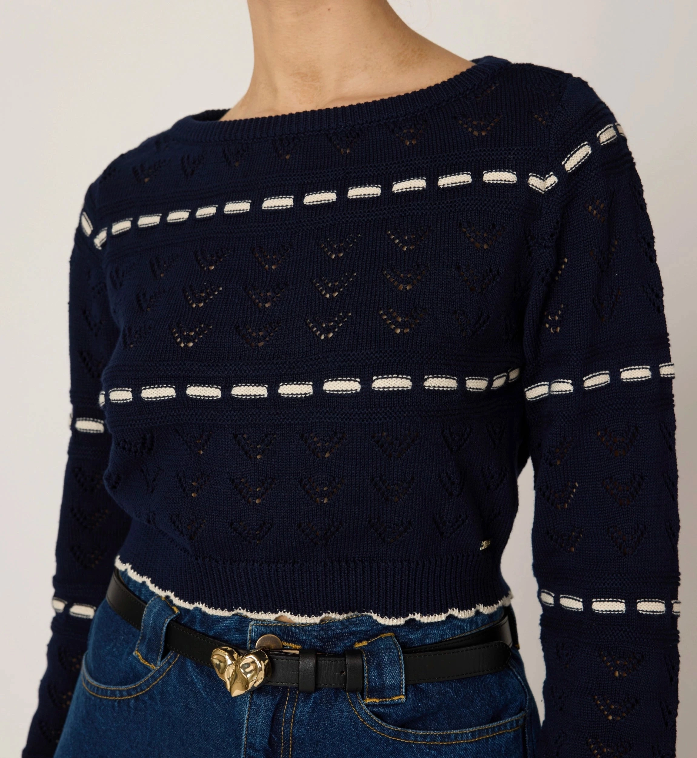 Estrella Sweater | Dark Blue/Ivory Timeless Design