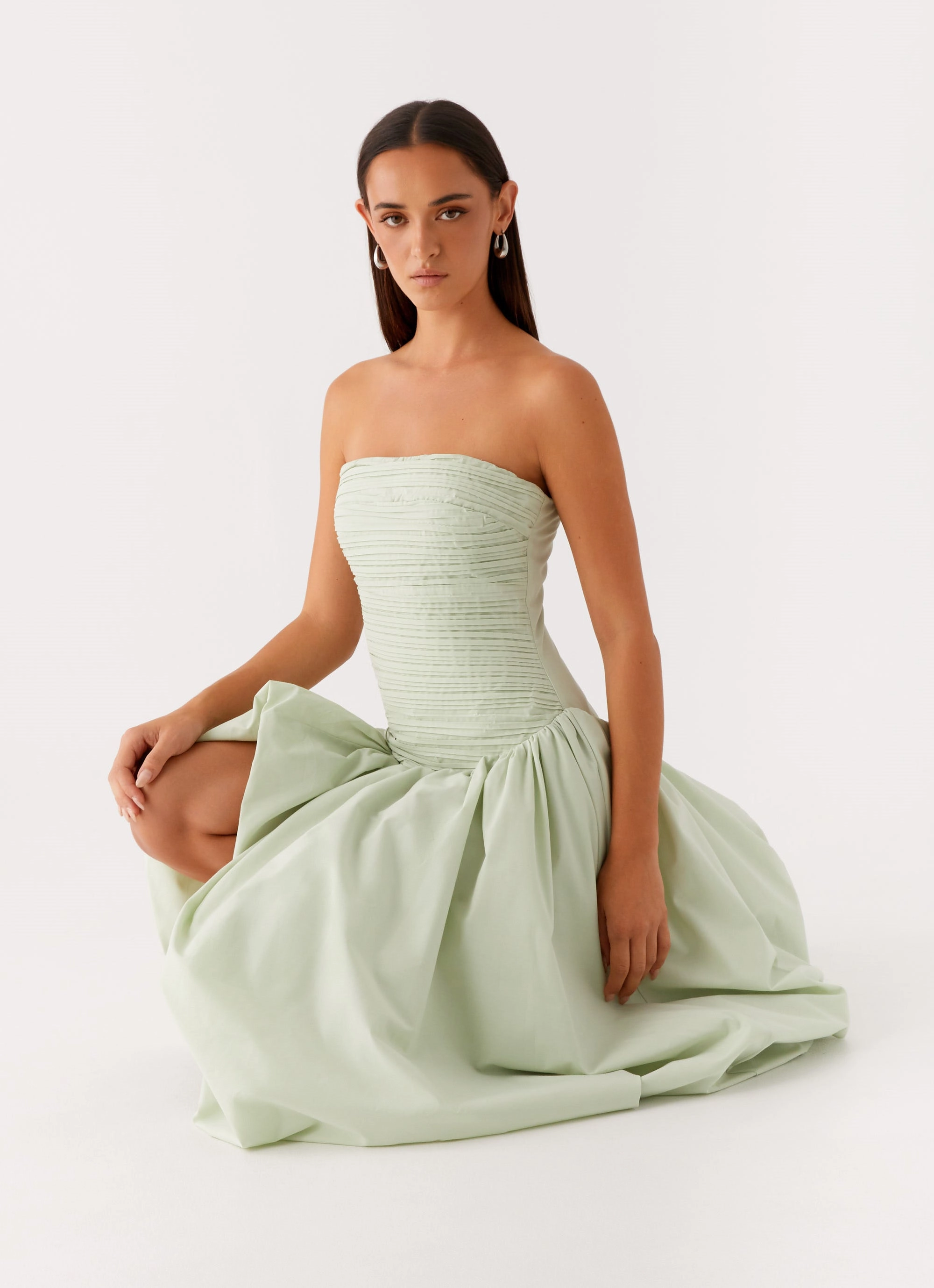 Runway Inspired Misa Bubble Maxi Dress - Mint
