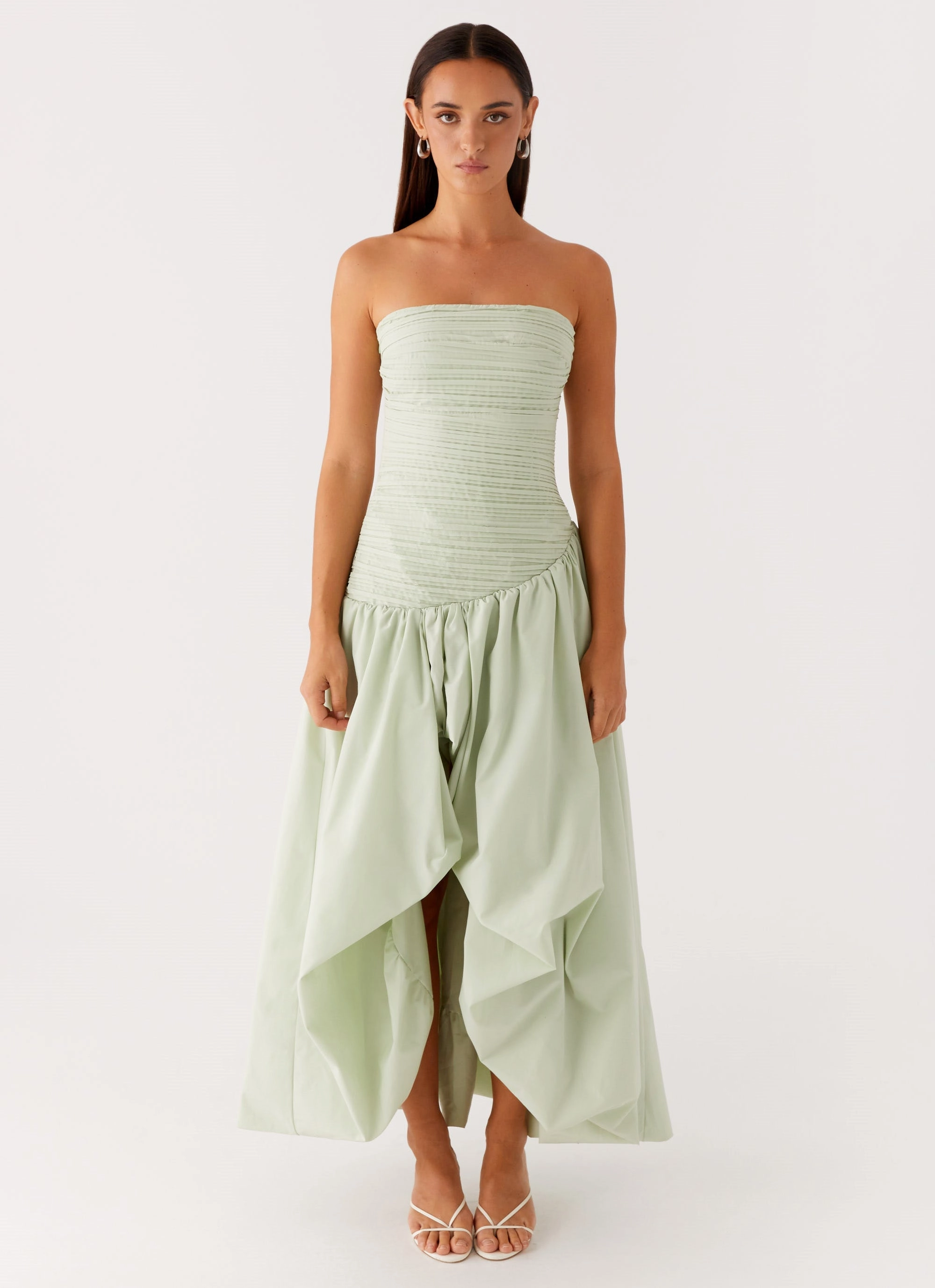 Elegant Outerwear Misa Bubble Maxi Dress - Mint