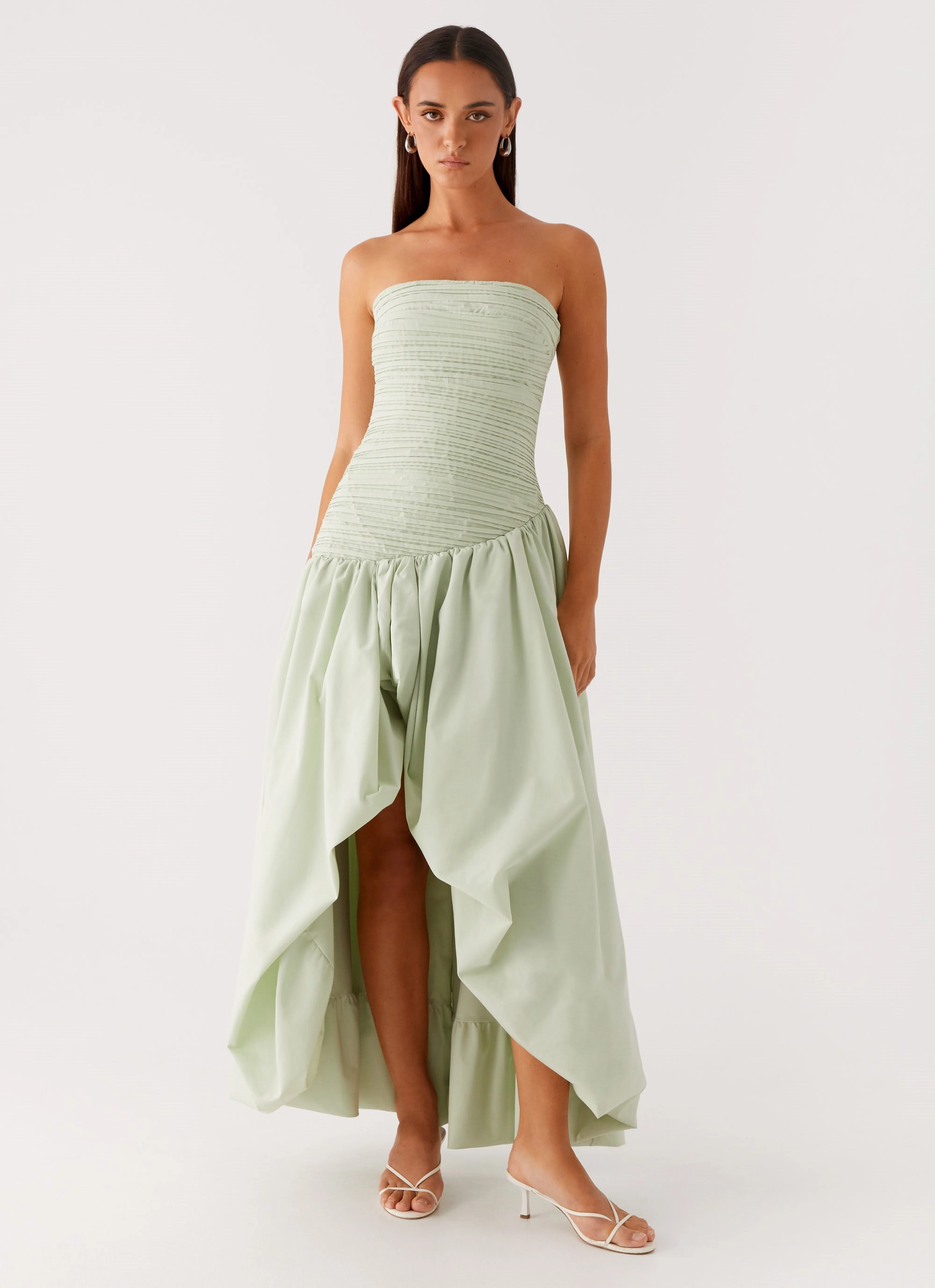 Misa Bubble Maxi Dress - Mint Warm Fashion Outerwear