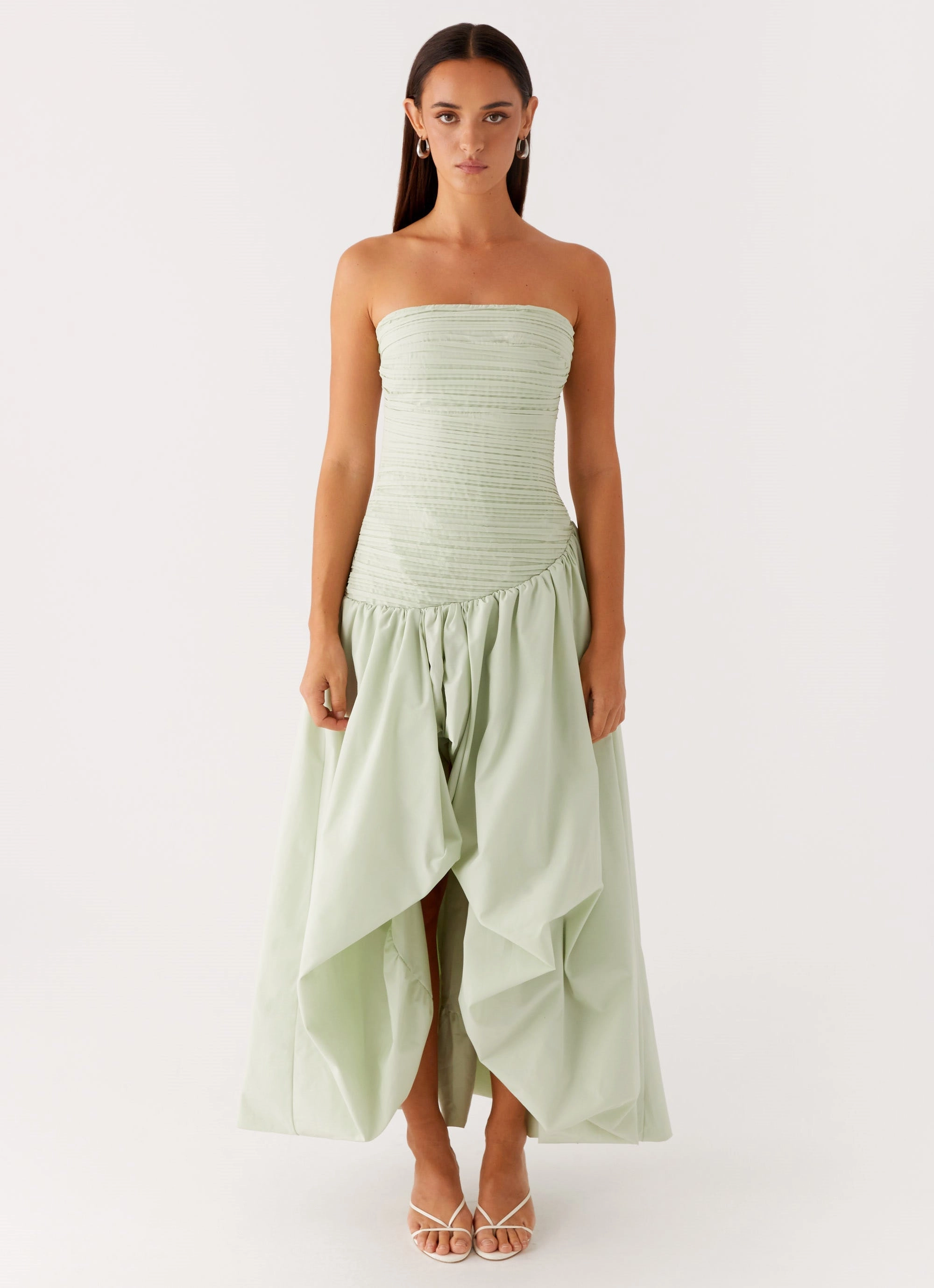 Misa Bubble Maxi Dress - Mint Soft Outerwear