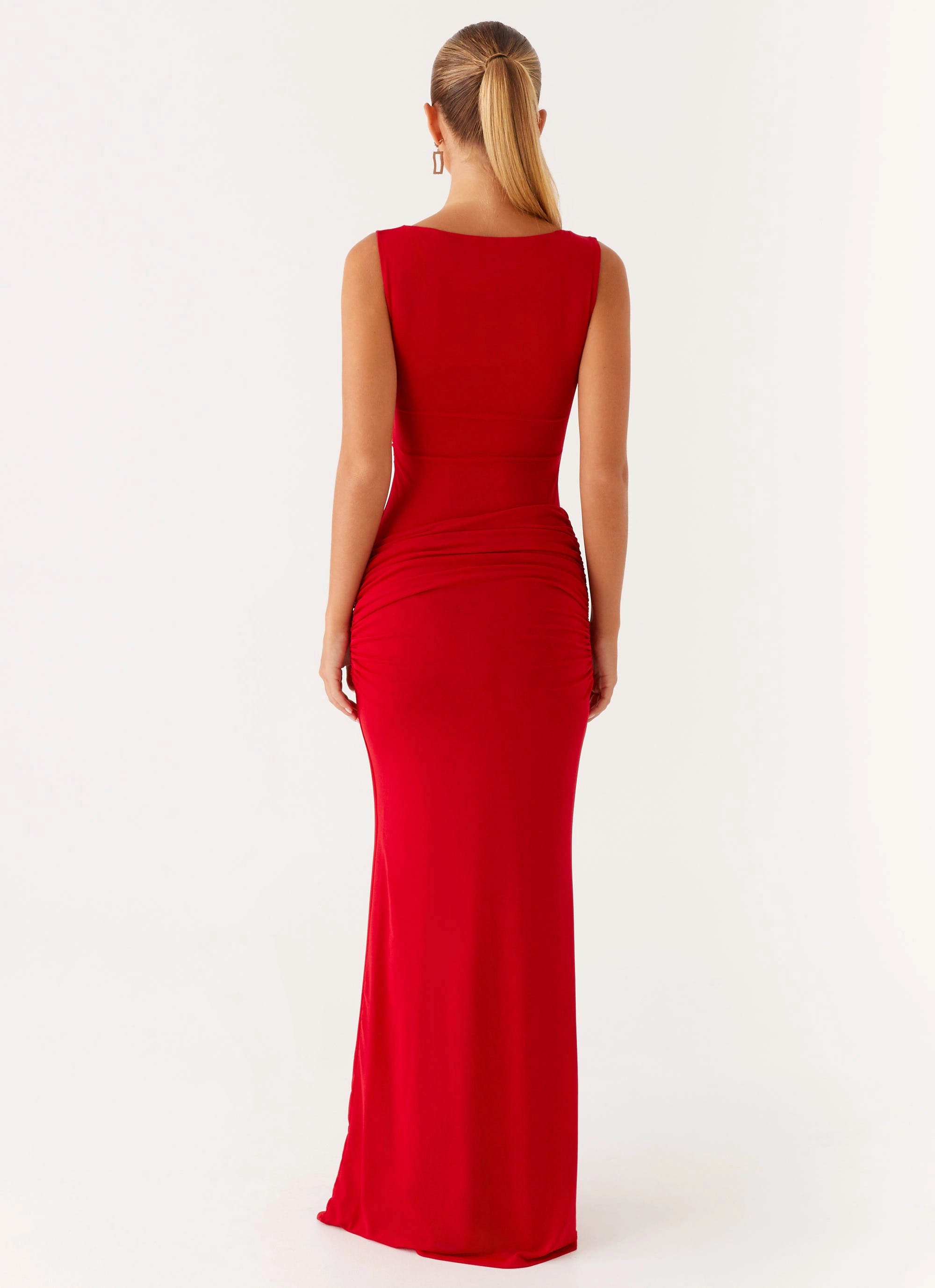 Cashmere Blend Missy Maxi Dress - Red
