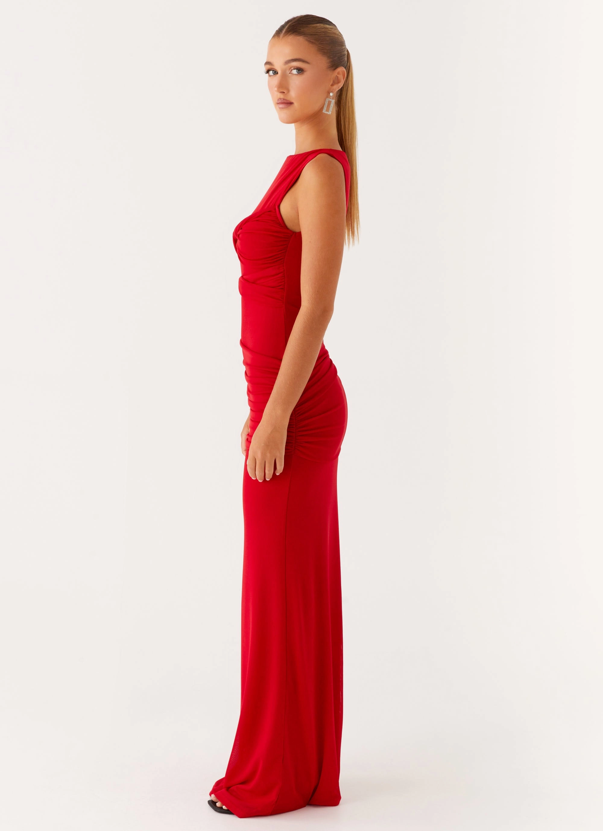 Missy Maxi Dress - Red Cold Weather Office Wear