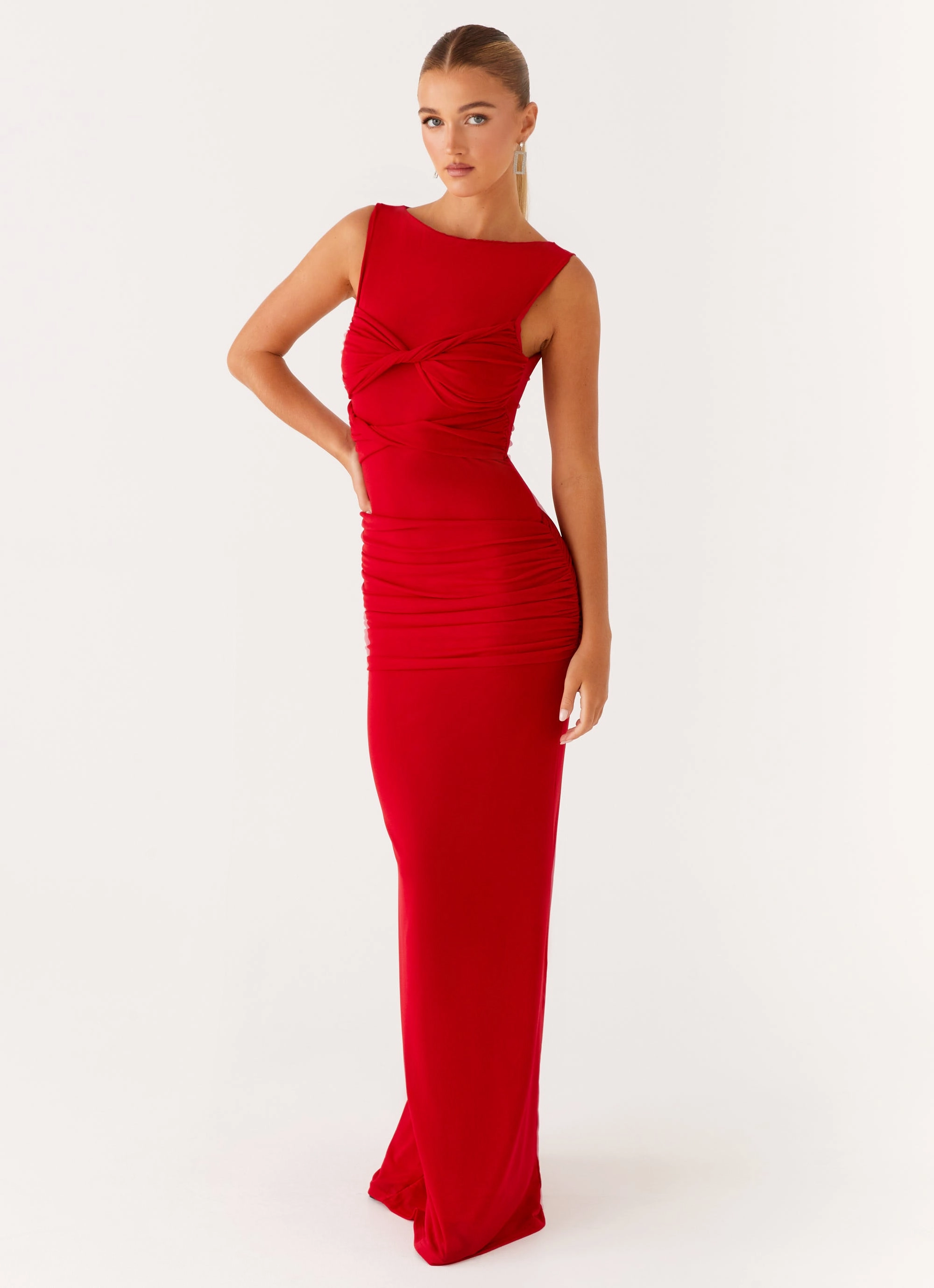 Stretch Comfort Missy Maxi Dress - Red