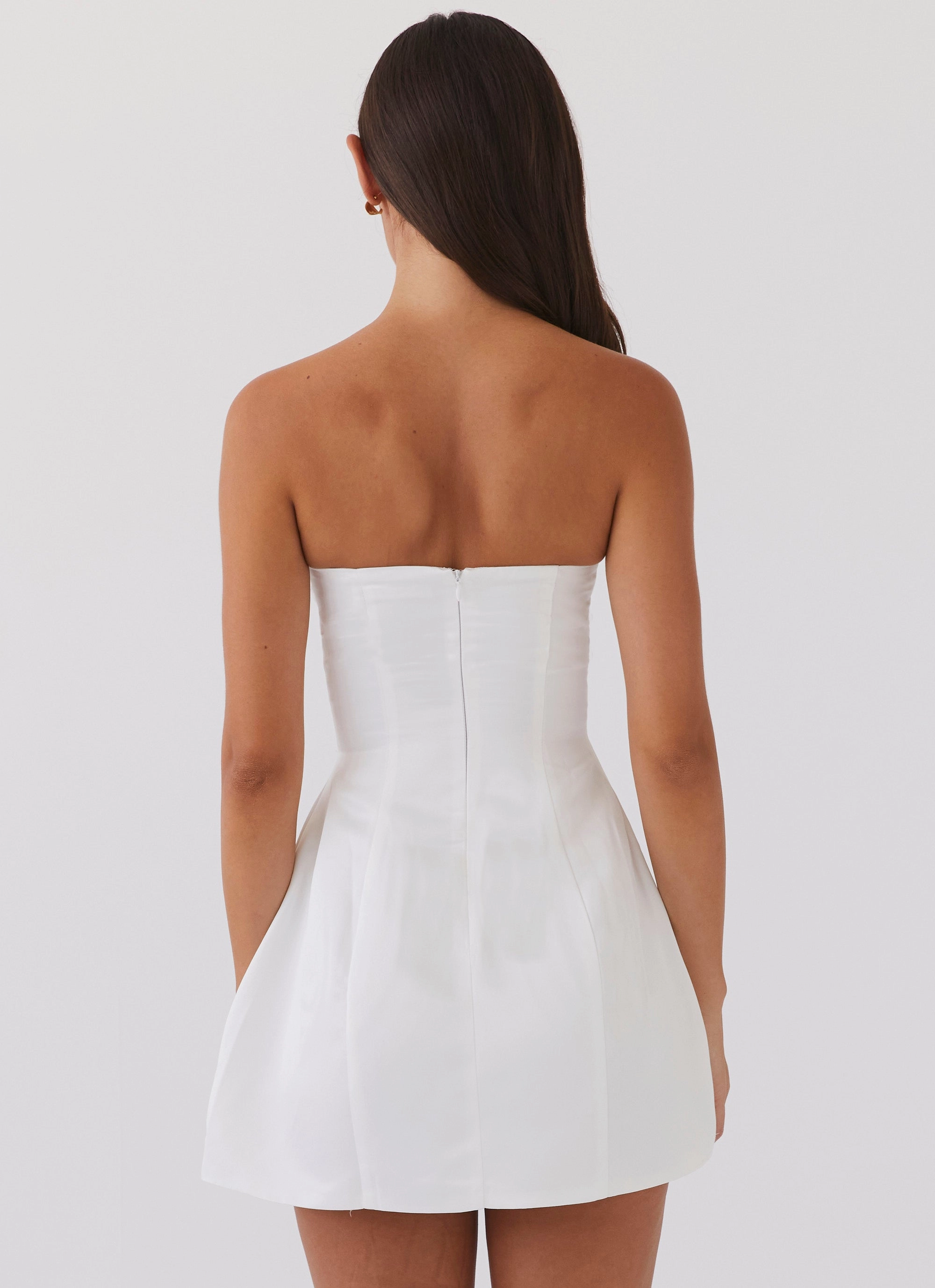 Girl Crush Bow Mini Dress - White Nature Glow