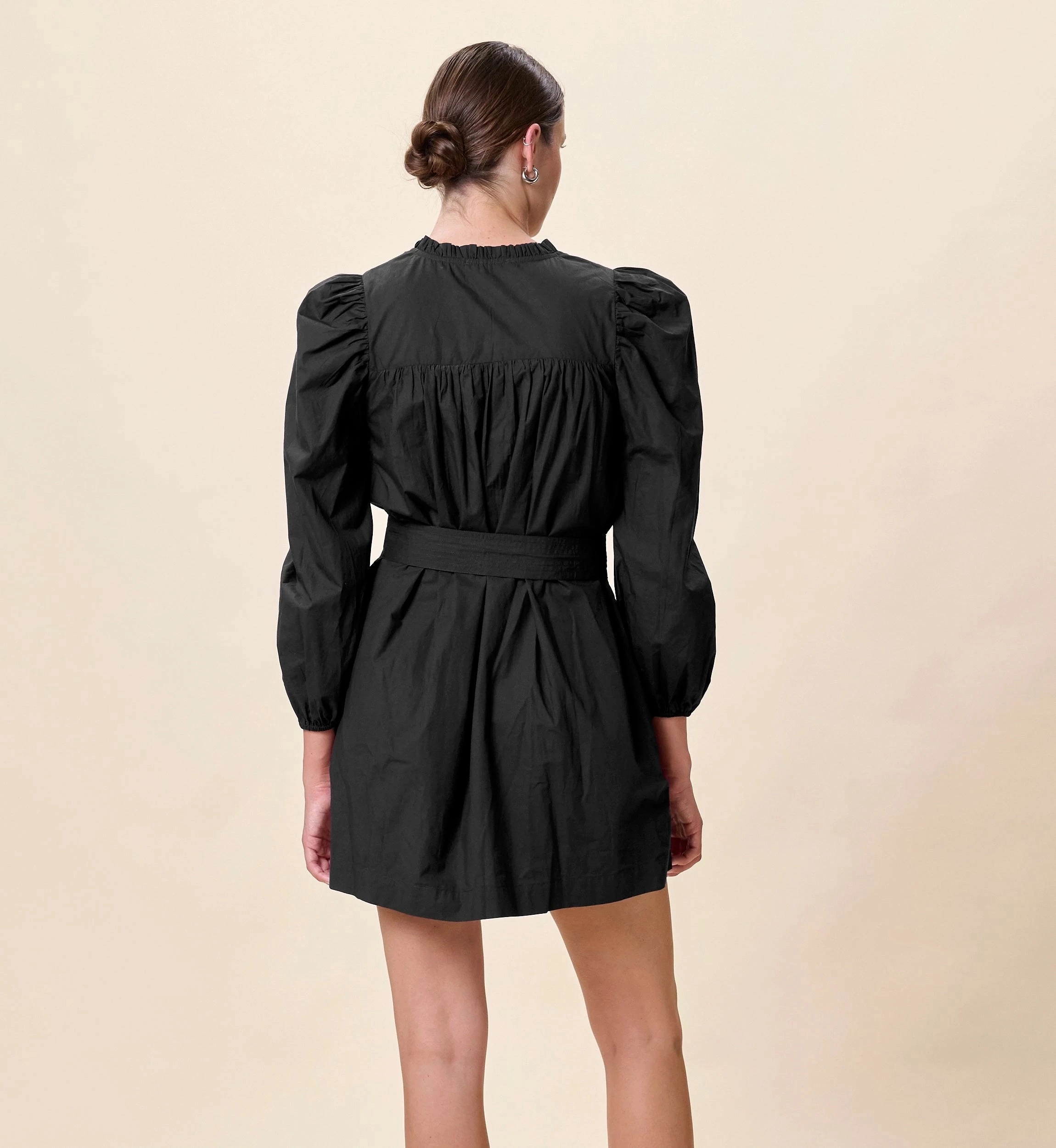 Ivana Mini Dress | Black High Neck