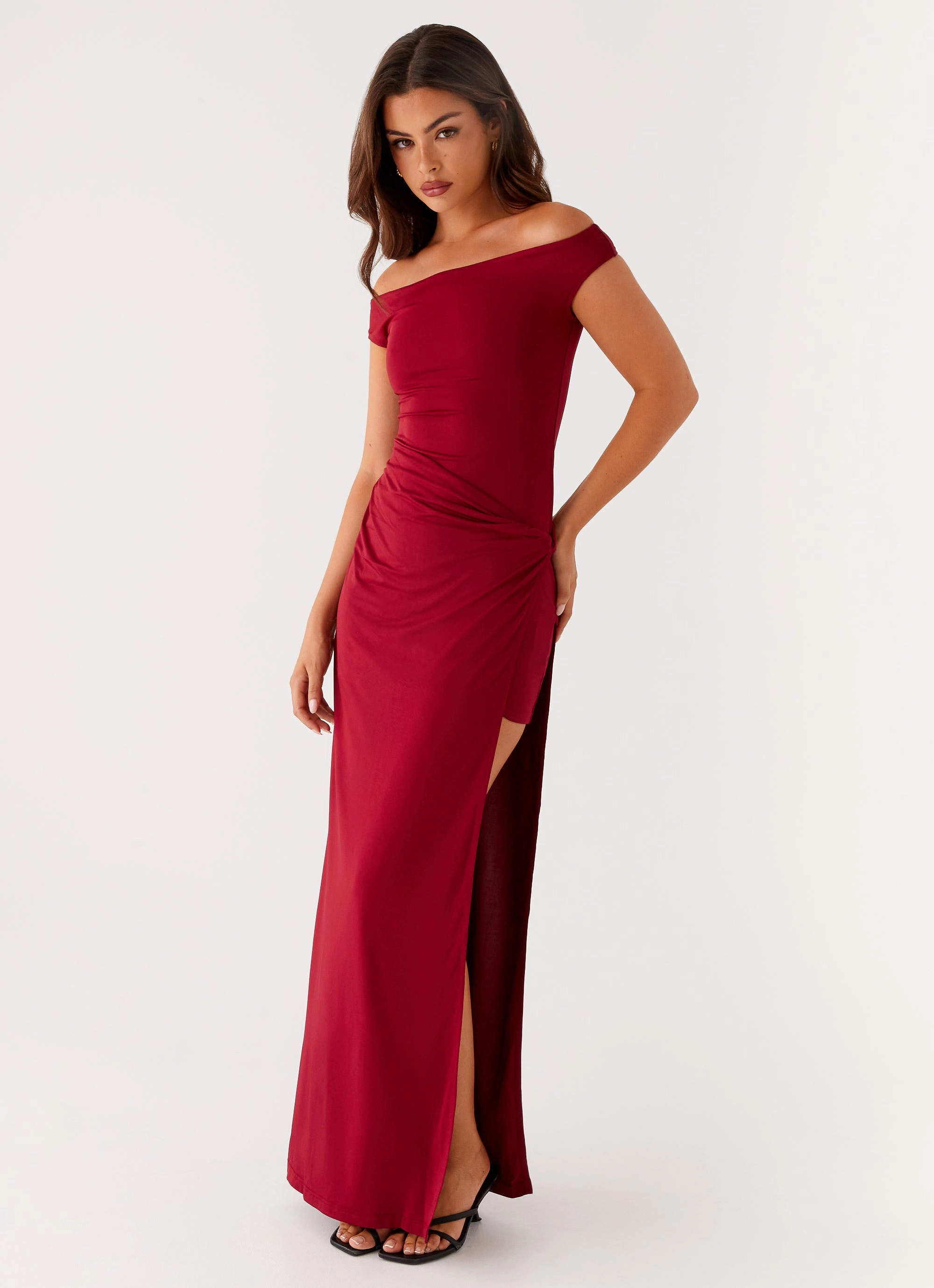 Textured Finish Waterproof Jacket Amerie Maxi Dress - Maroon
