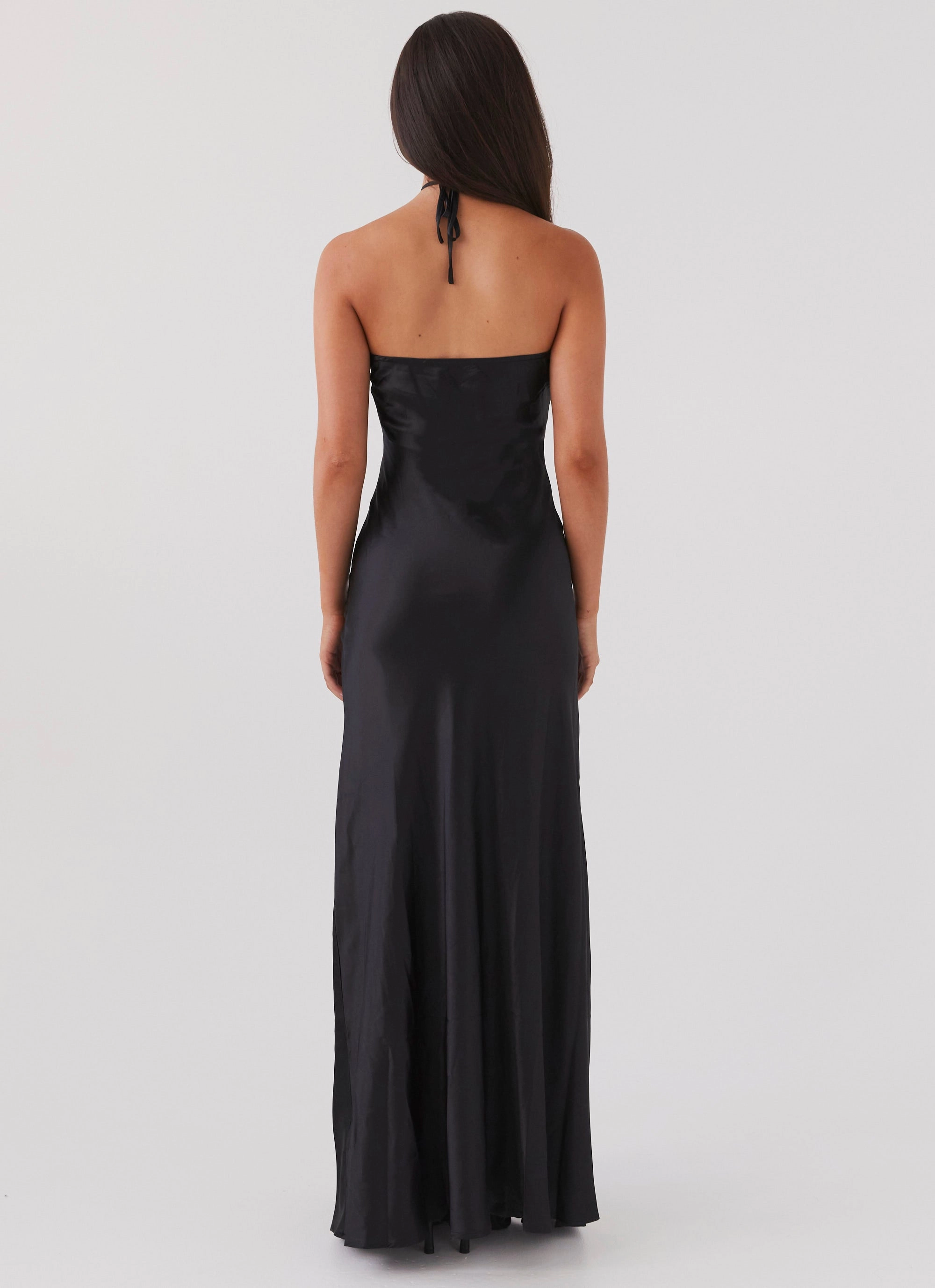 Noir Symphony Maxi Dress - Black Chic Winter Style Elegant Styling
