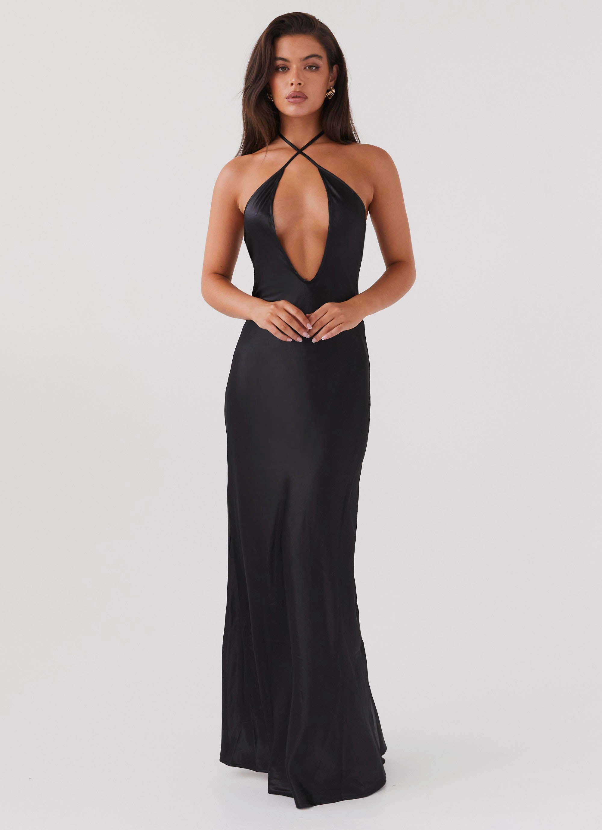 Noir Symphony Maxi Dress - Black Refined Mood relaxed elegance
