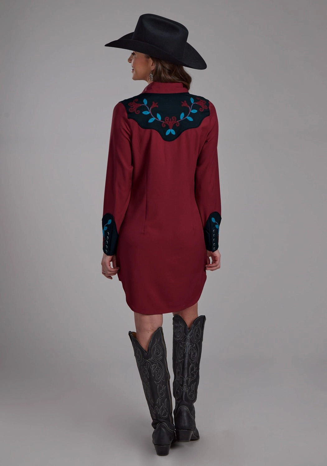 Roper Womens 2293 Twill Red Polyester L/S Dress Light Finish