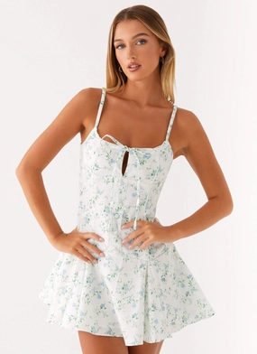 Helena Mini Dress - Vintage Ditsy Floral Cold Weather Hiking Outerwear