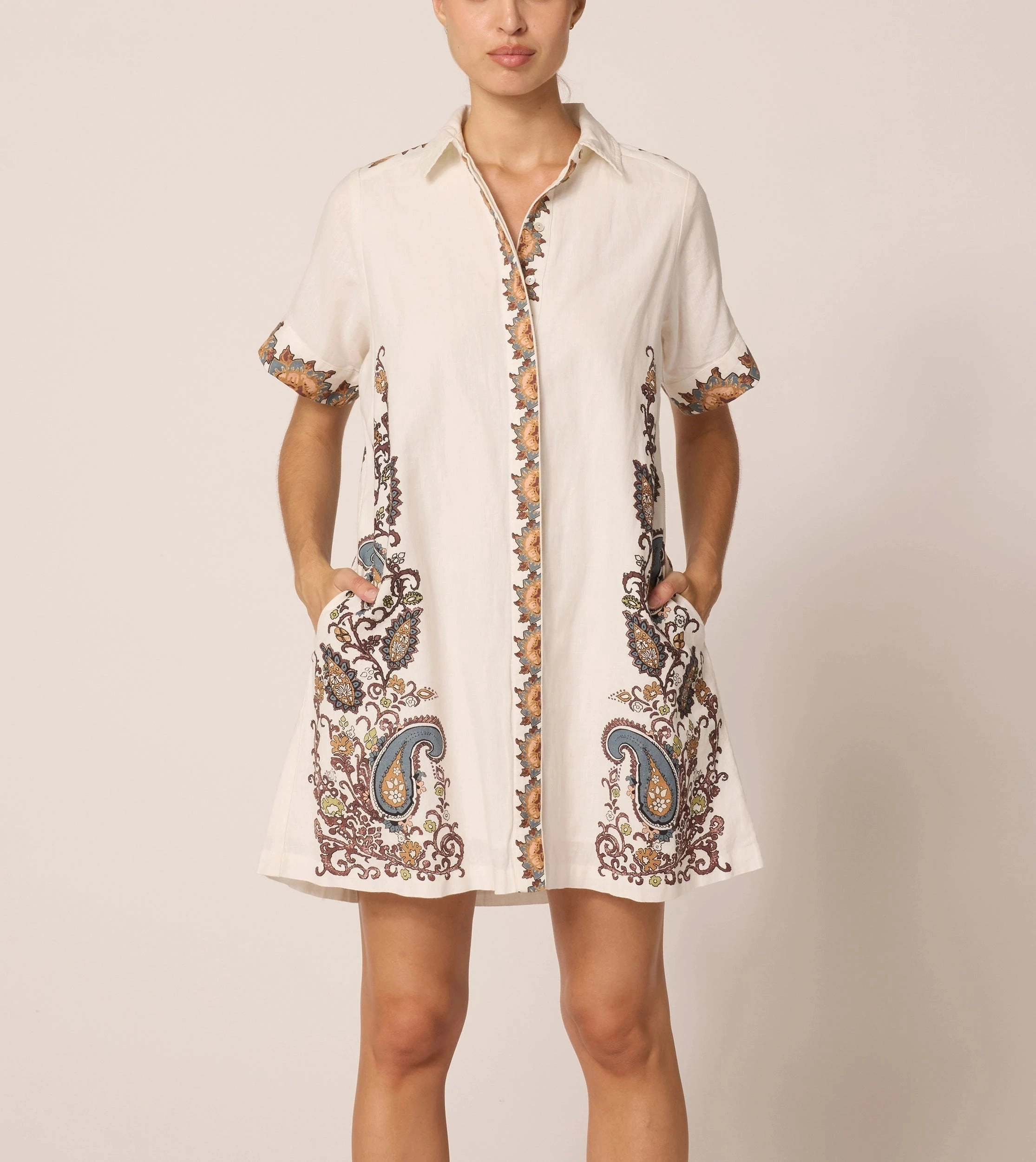 Simple Mood Chic Balance Anahita Mini Dress | Veneto Paisley