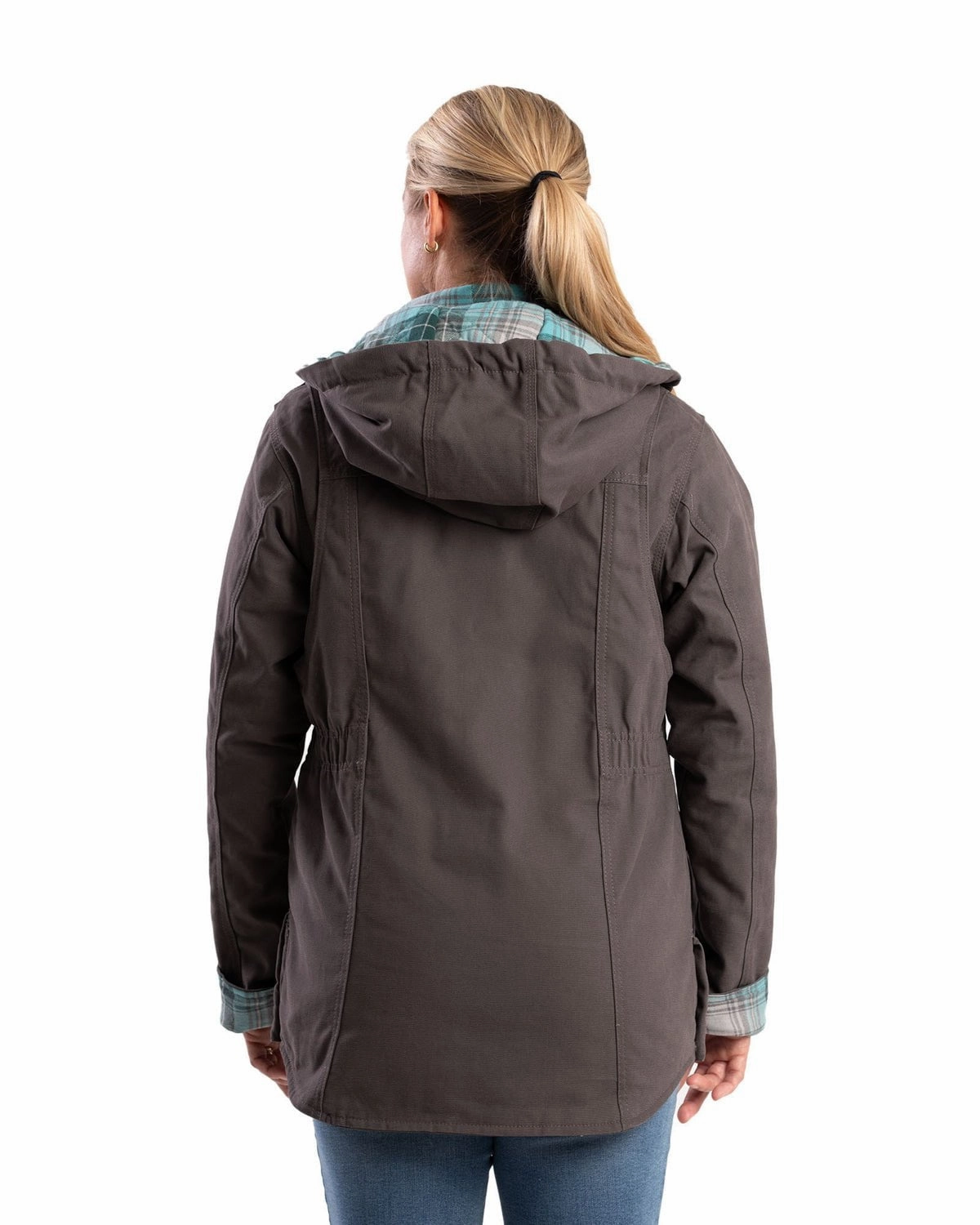 Berne Apparel Womens Softstone Duck Barn Titanium 100% Cotton Jacket Microfiber texture
