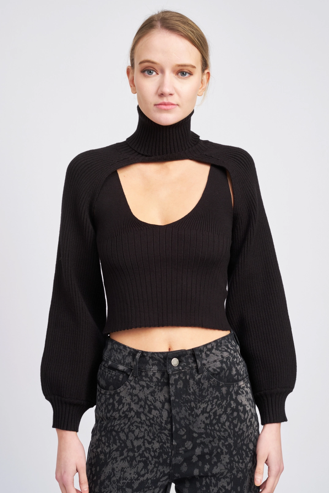 HiddenStoragePocket Comfortable Style Knit Tank Bolero Set