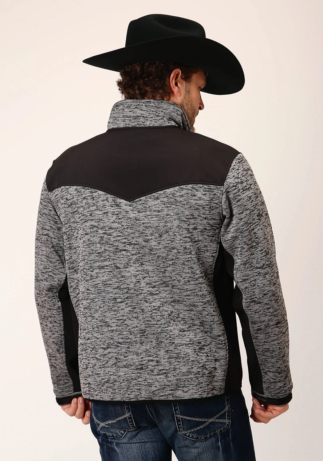 Roper Mens Western Sweater Black 100% Polyester Fleece Jacket Noise Reducing Hardware