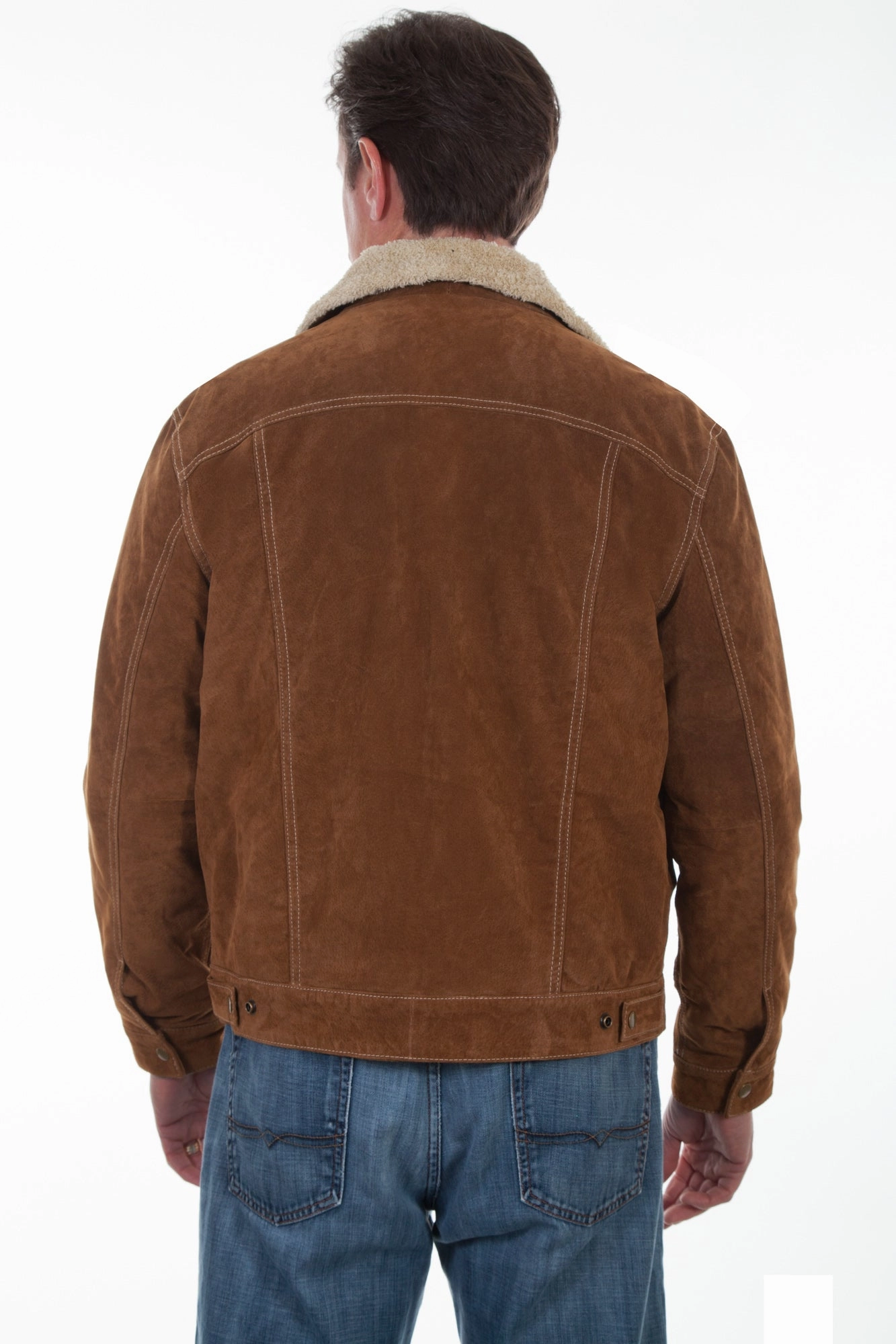 UV Protection Finish Anti Static Treatment Scully Mens Brown Boar Suede Jean Jacket