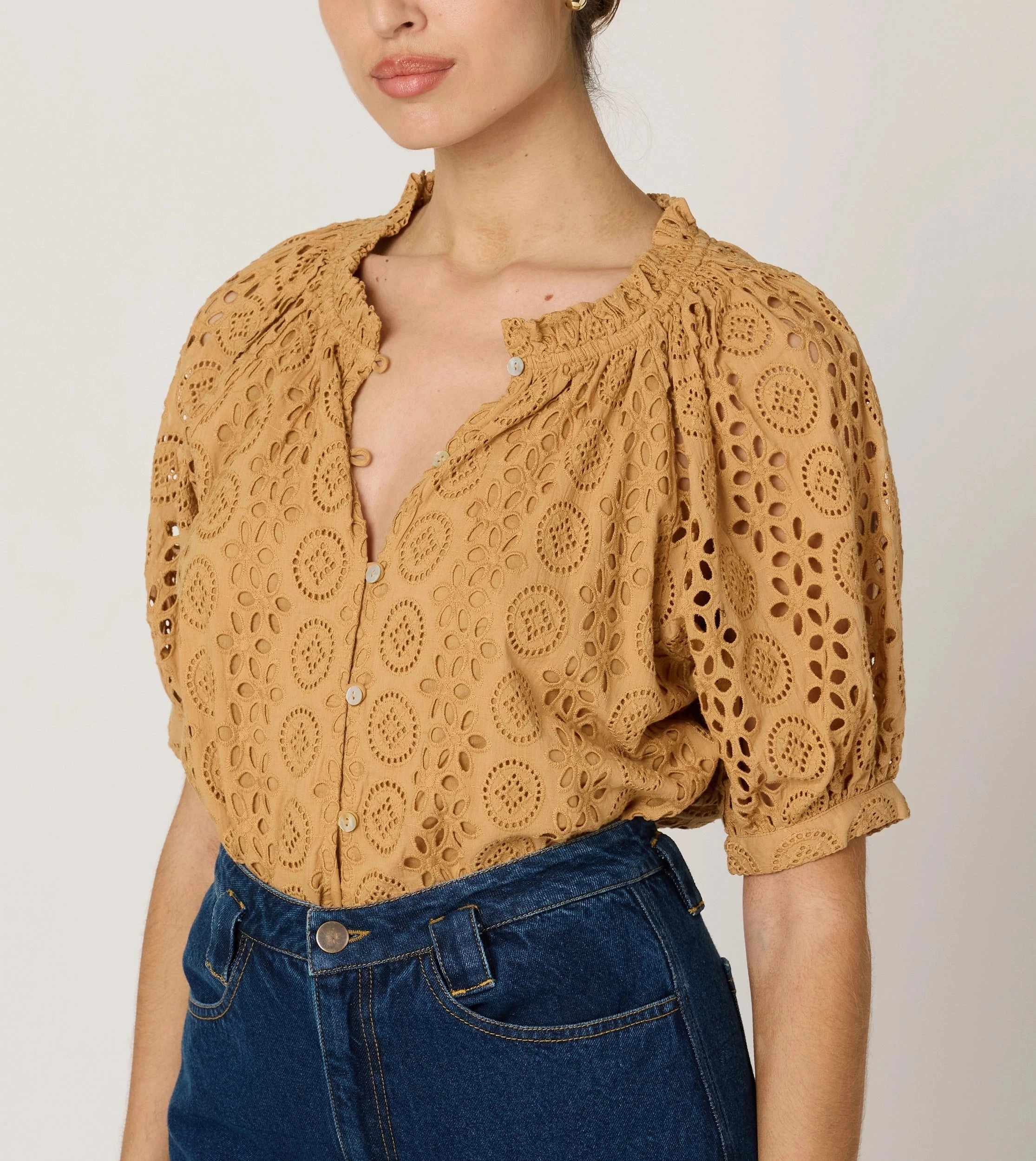 Odor Resistant Material Kate Blouse | Wheat