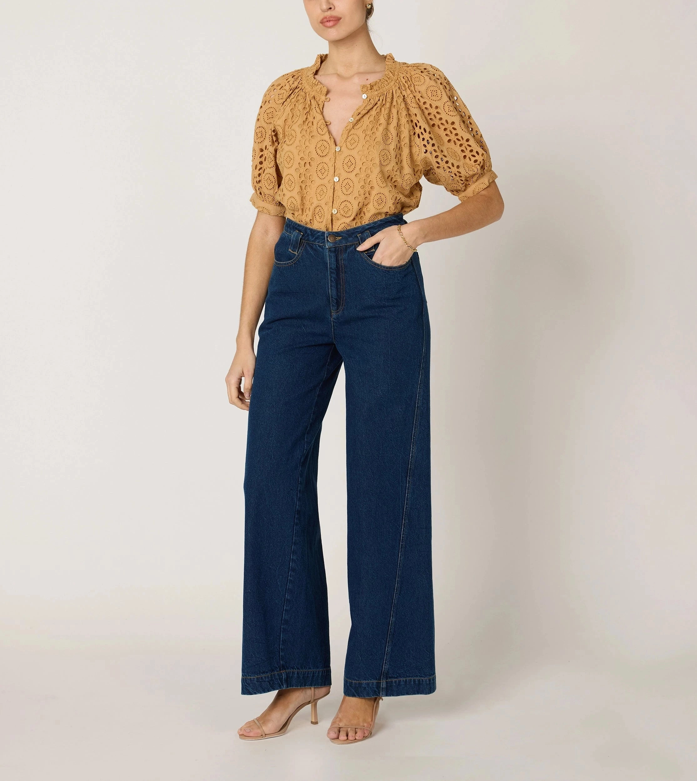 Kate Blouse | Wheat Tencel Cotton Hybrid Weave