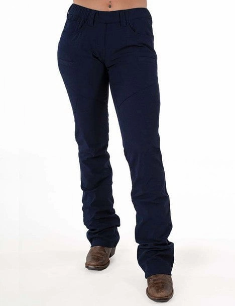 Cowgirl Tuff Mens Work Hard Play Hard Navy Nylon Trousers Neutral Loose