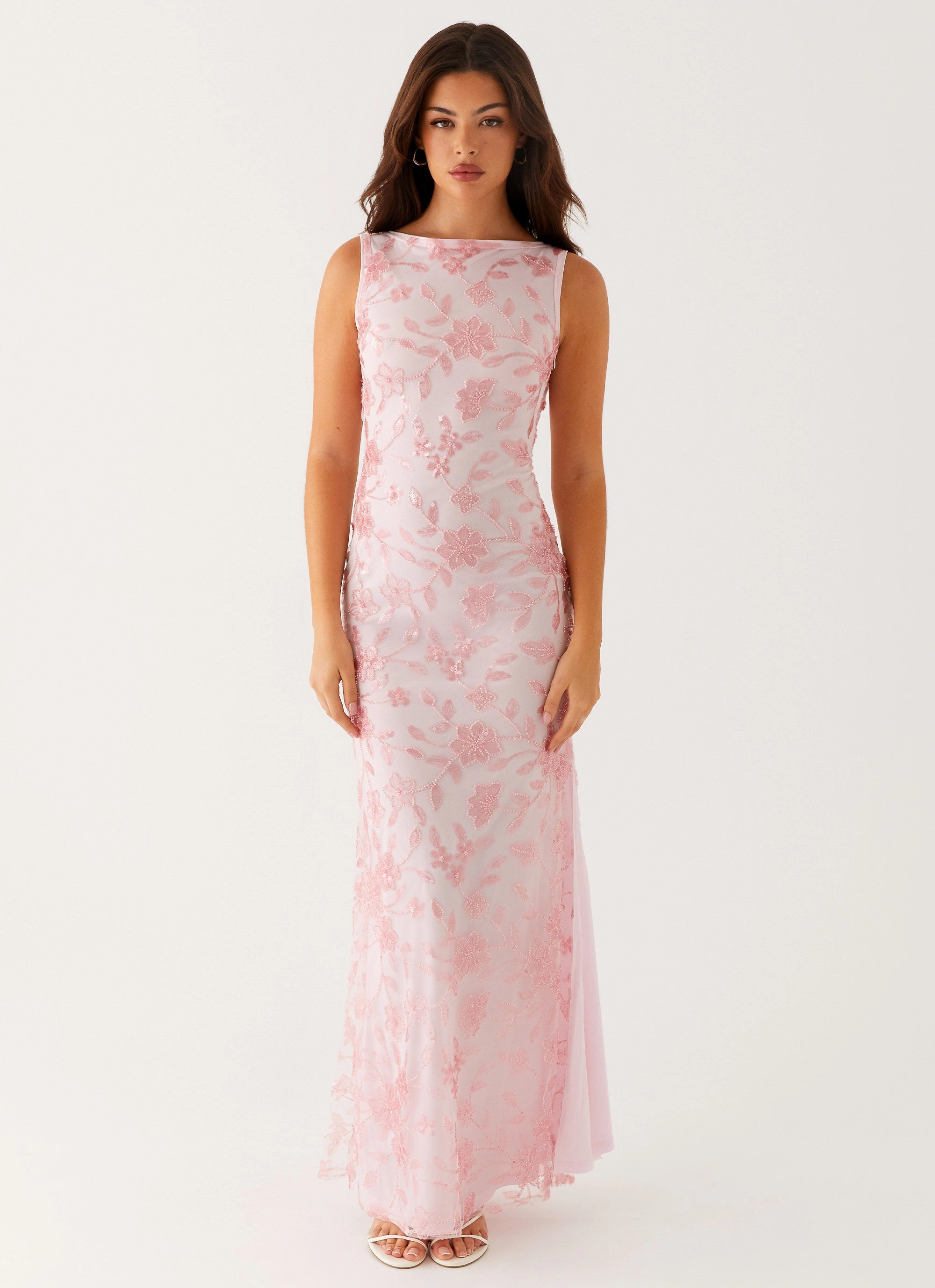 Urban Energy Work Flex Moorey High Neck Maxi Dress - Pink
