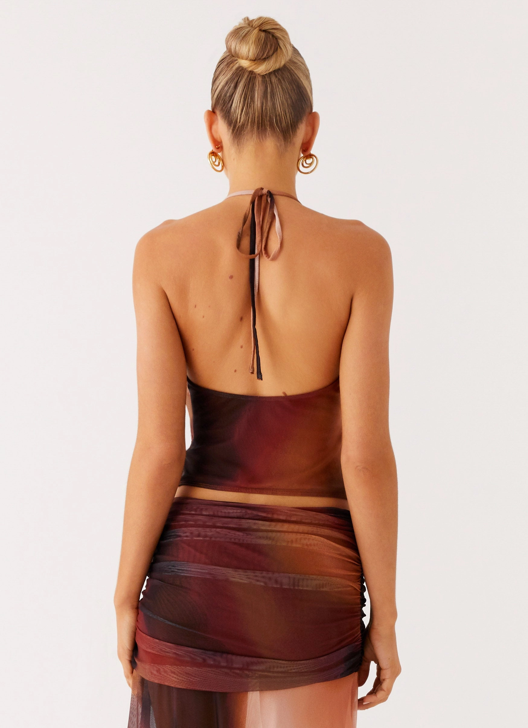 Stargazer Mesh Cowl Top - Black Gradient Limited Quantity