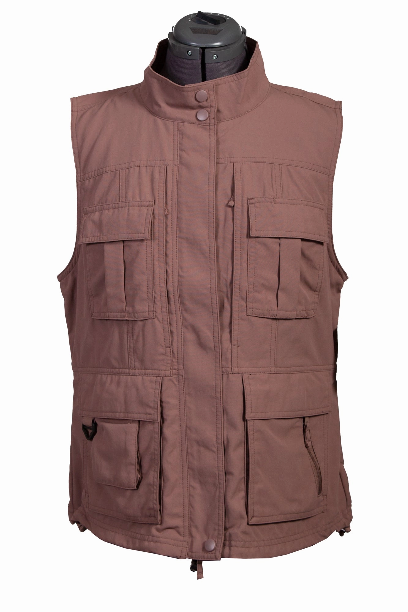Scully Womens Toffee Nylon Multi-Pocket Vest Structured Casual Fit Eco Friendly Padding