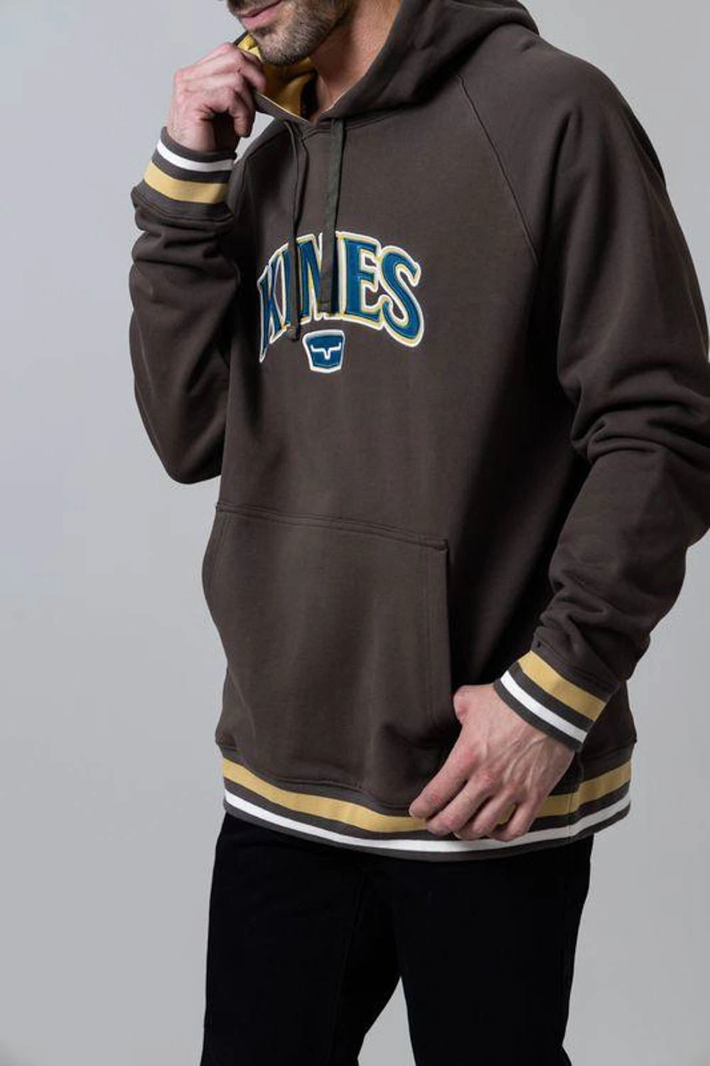 AntiStaticLayer Kimes Ranch Mens Kubo Dark Brown 100% Cotton Hoodie