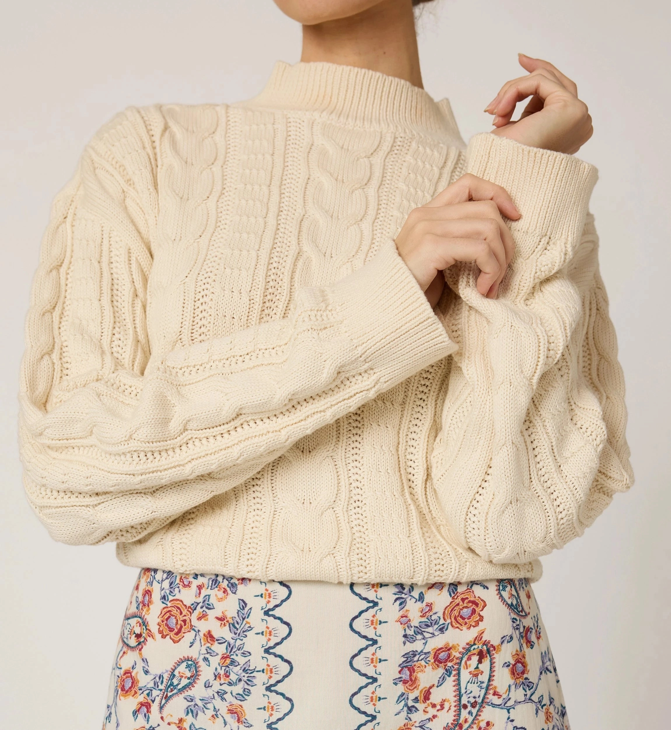 Janie Sweater | Ivory AntiPill Texture