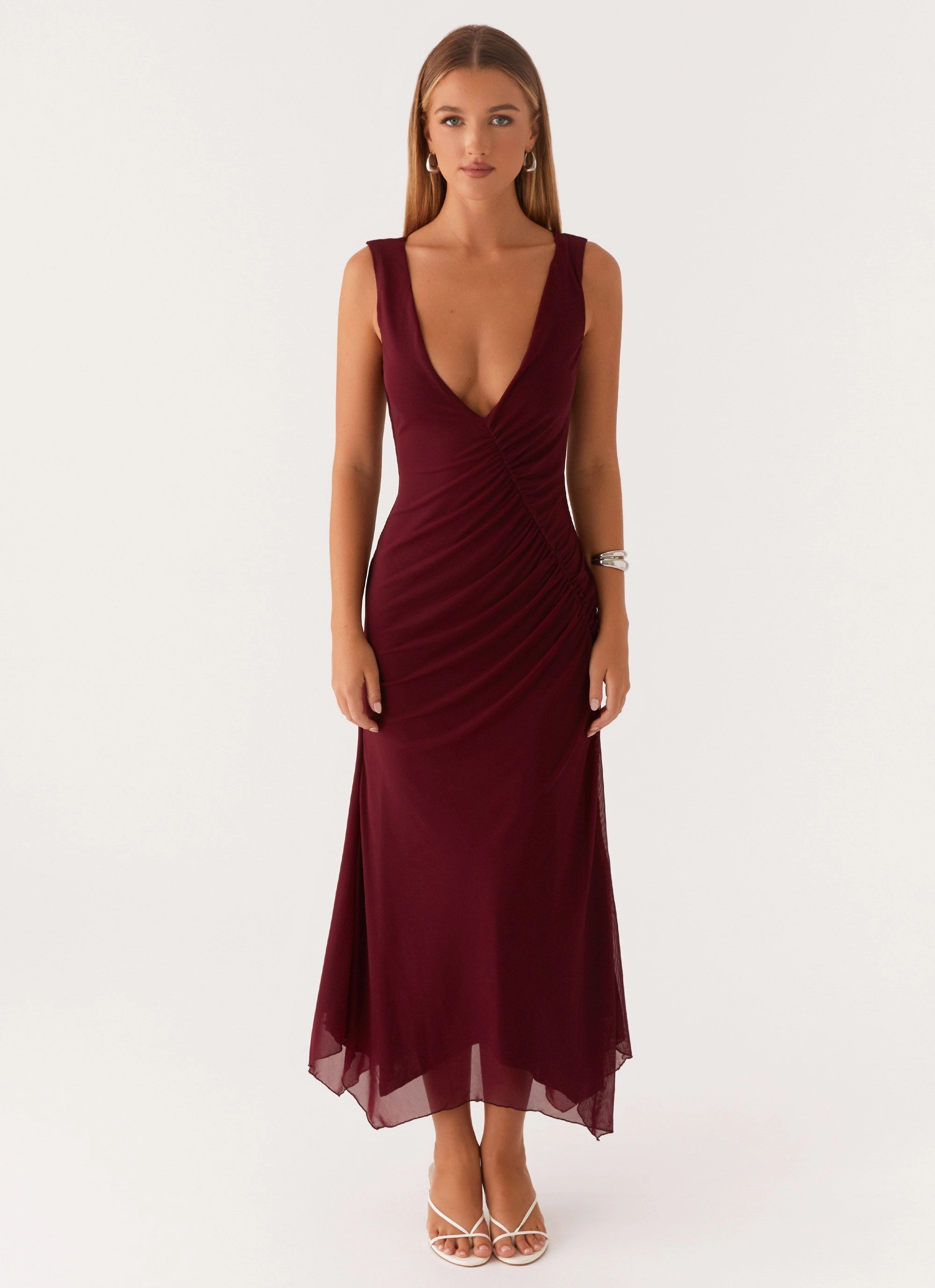 Murphy Maxi Dress - Deep Maroon Affordable Fashion
