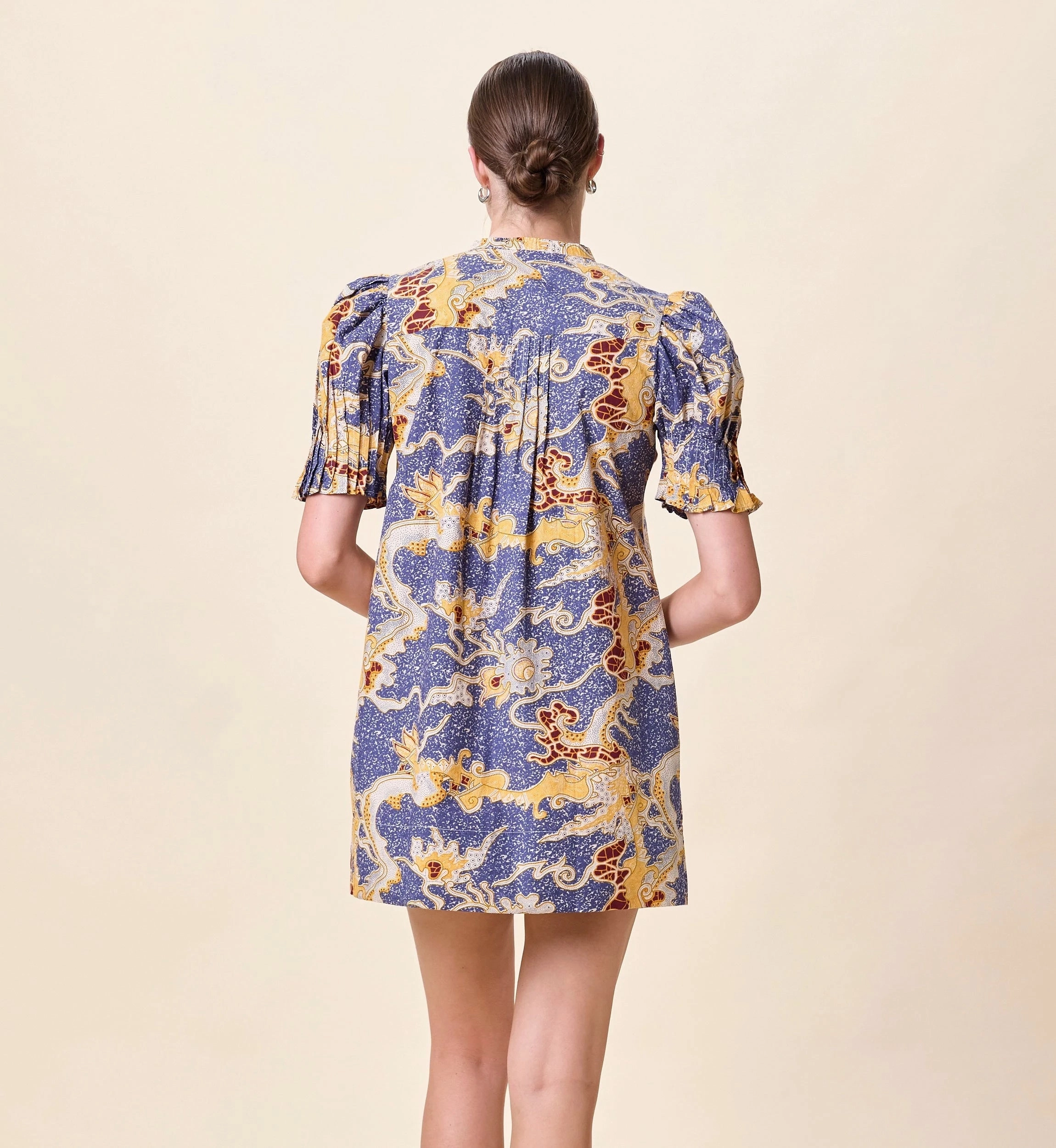 SmoothEdgeFinish Countryside-Style Nadia Mini Dress | Blue Castello
