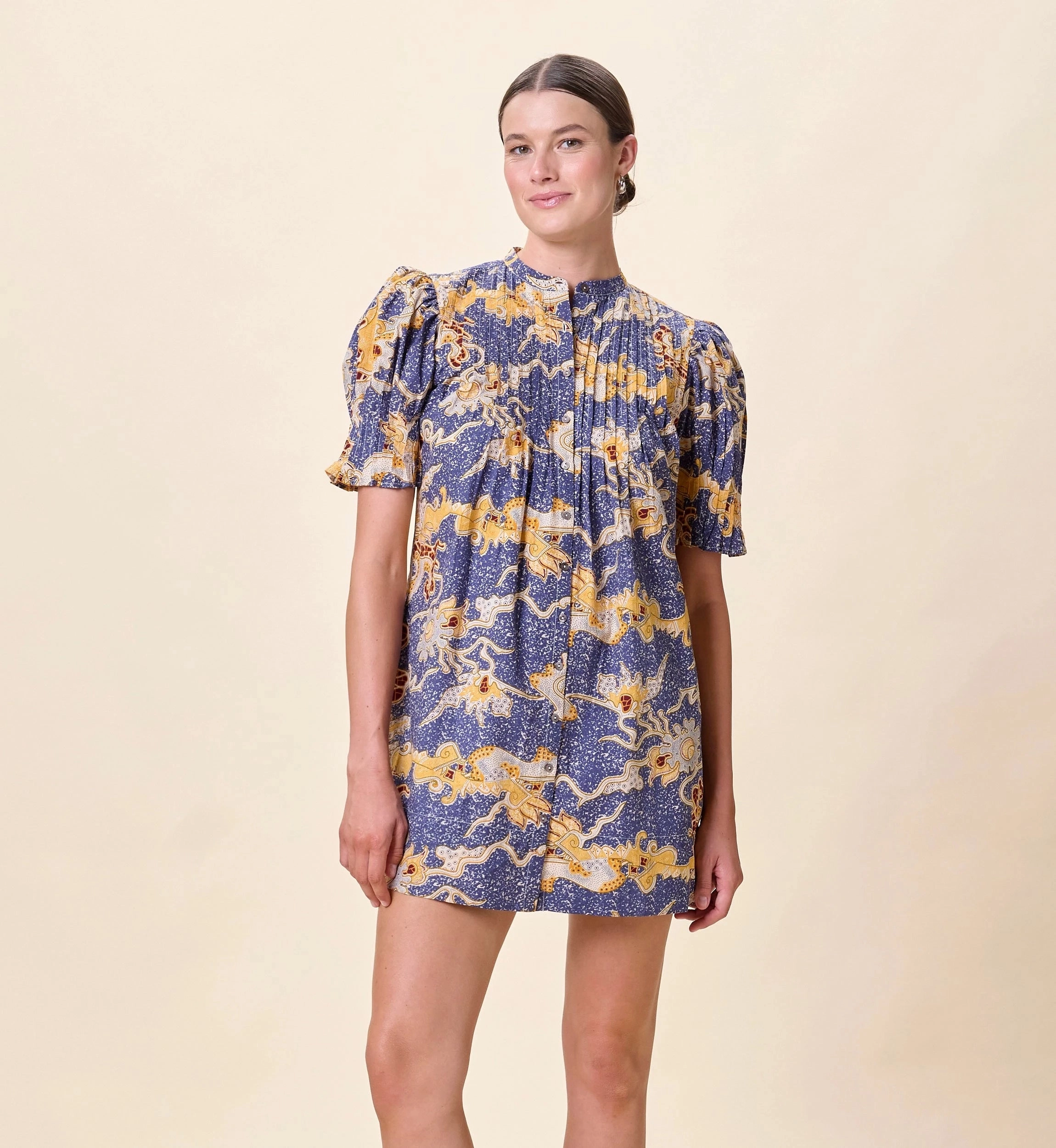 Nadia Mini Dress | Blue Castello Cozy Base Belt Waist
