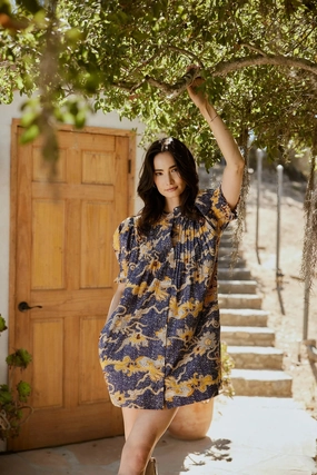 Designer-Label Nadia Mini Dress | Blue Castello