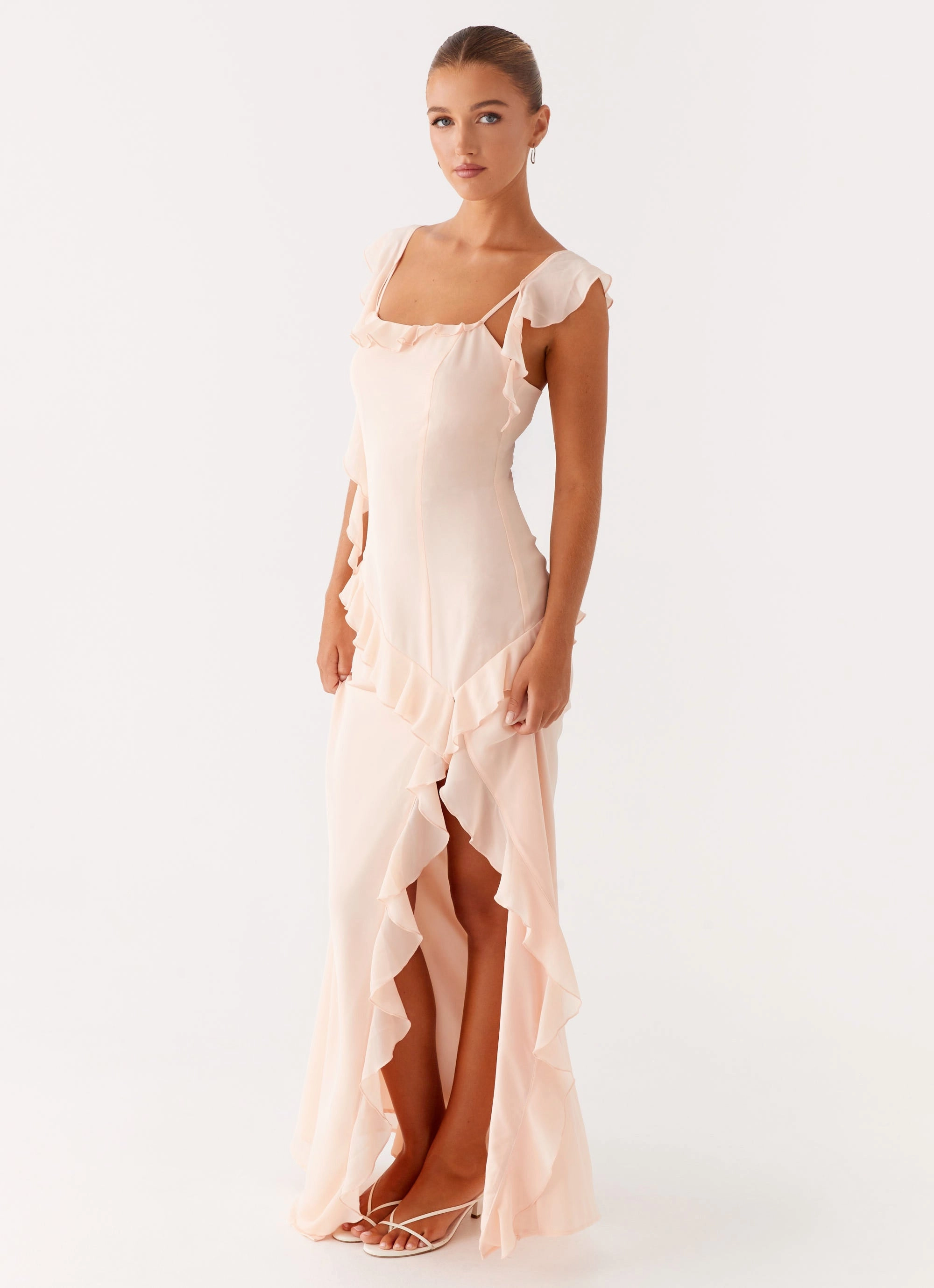 Fashionable Look Formal Style Naya Maxi Dress - Peach