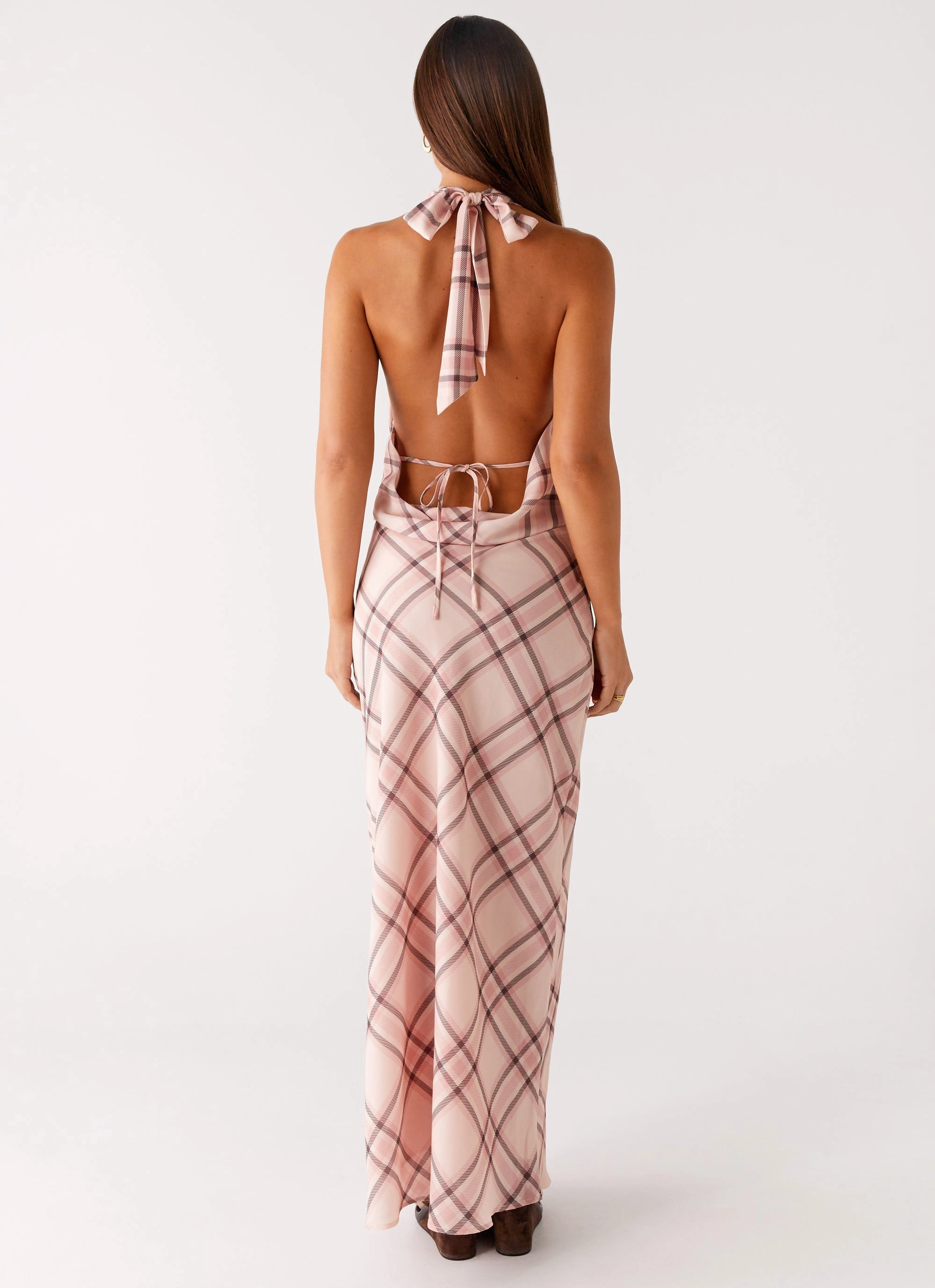 Muse Maxi Dress - Pink Check Fit Clean
