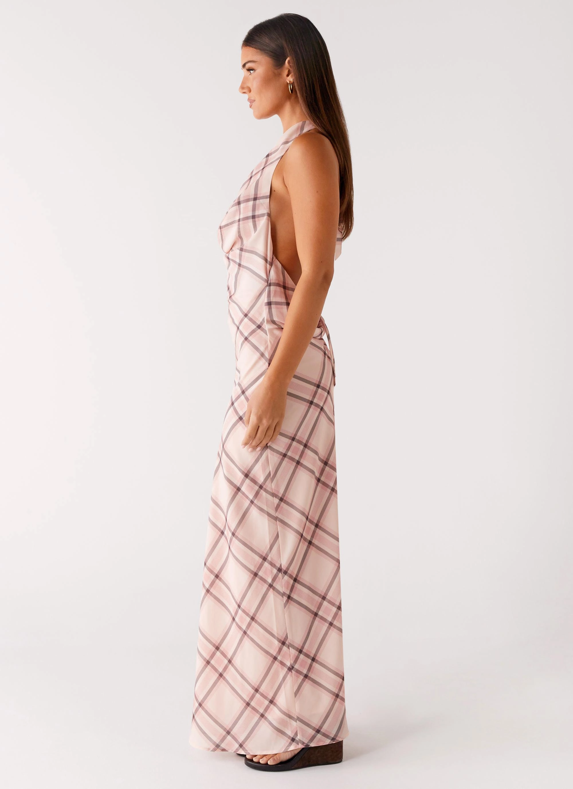 Muse Maxi Dress - Pink Check Capsule-Wardrobe All Time Fit