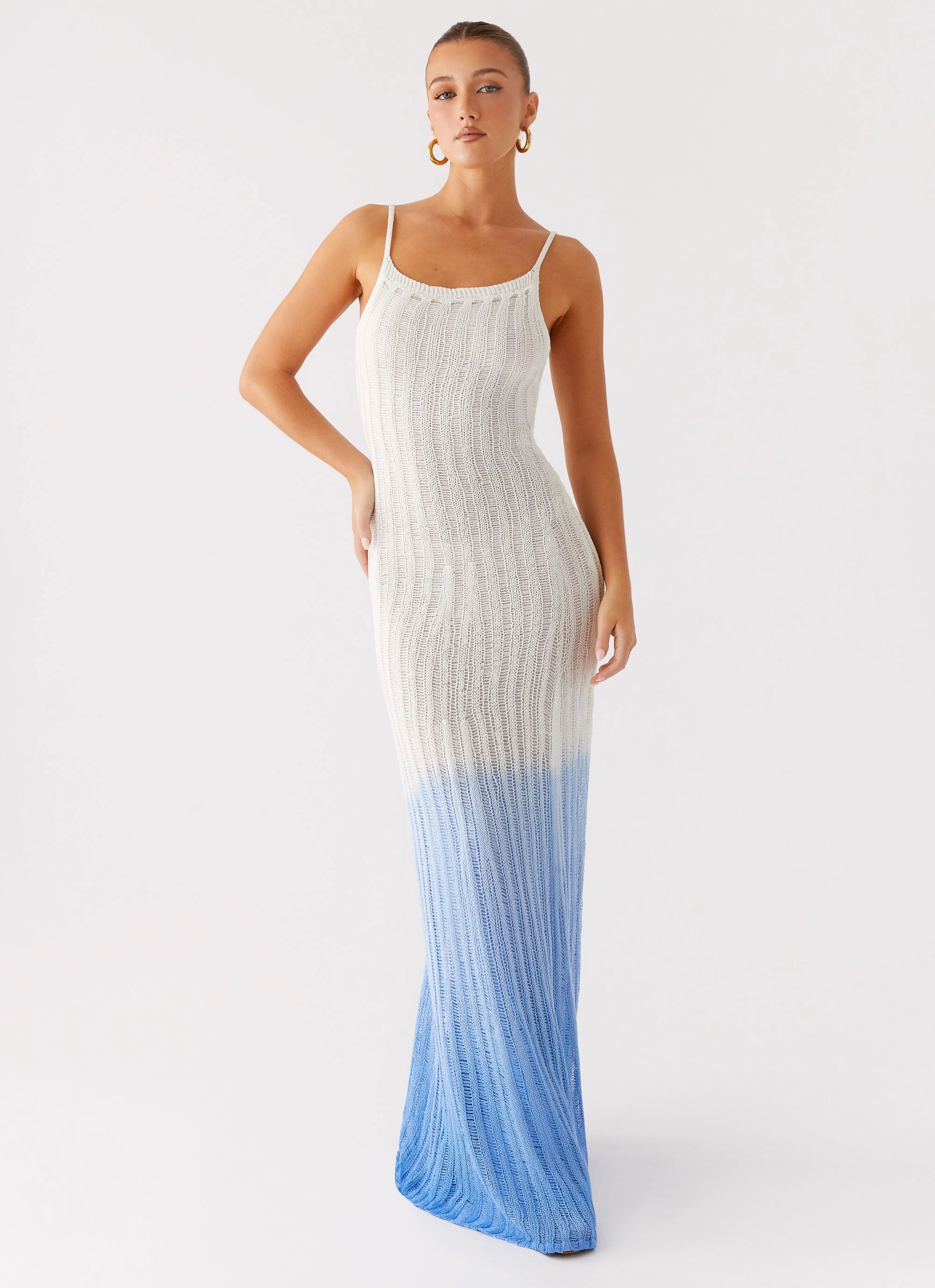 Kiki Maxi Dress - Ombre Blue flowy style