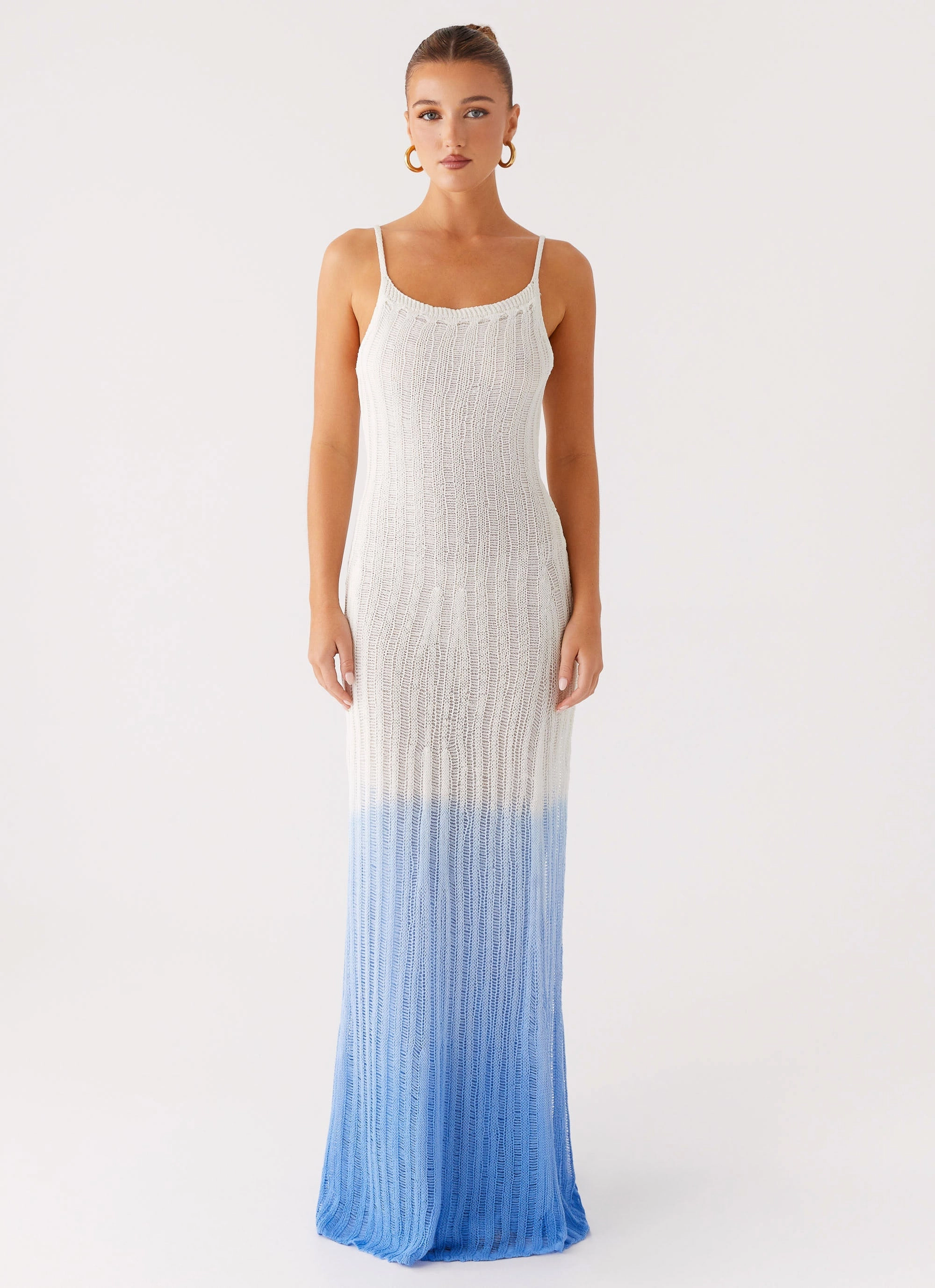 Kiki Maxi Dress - Ombre Blue Textured Surface