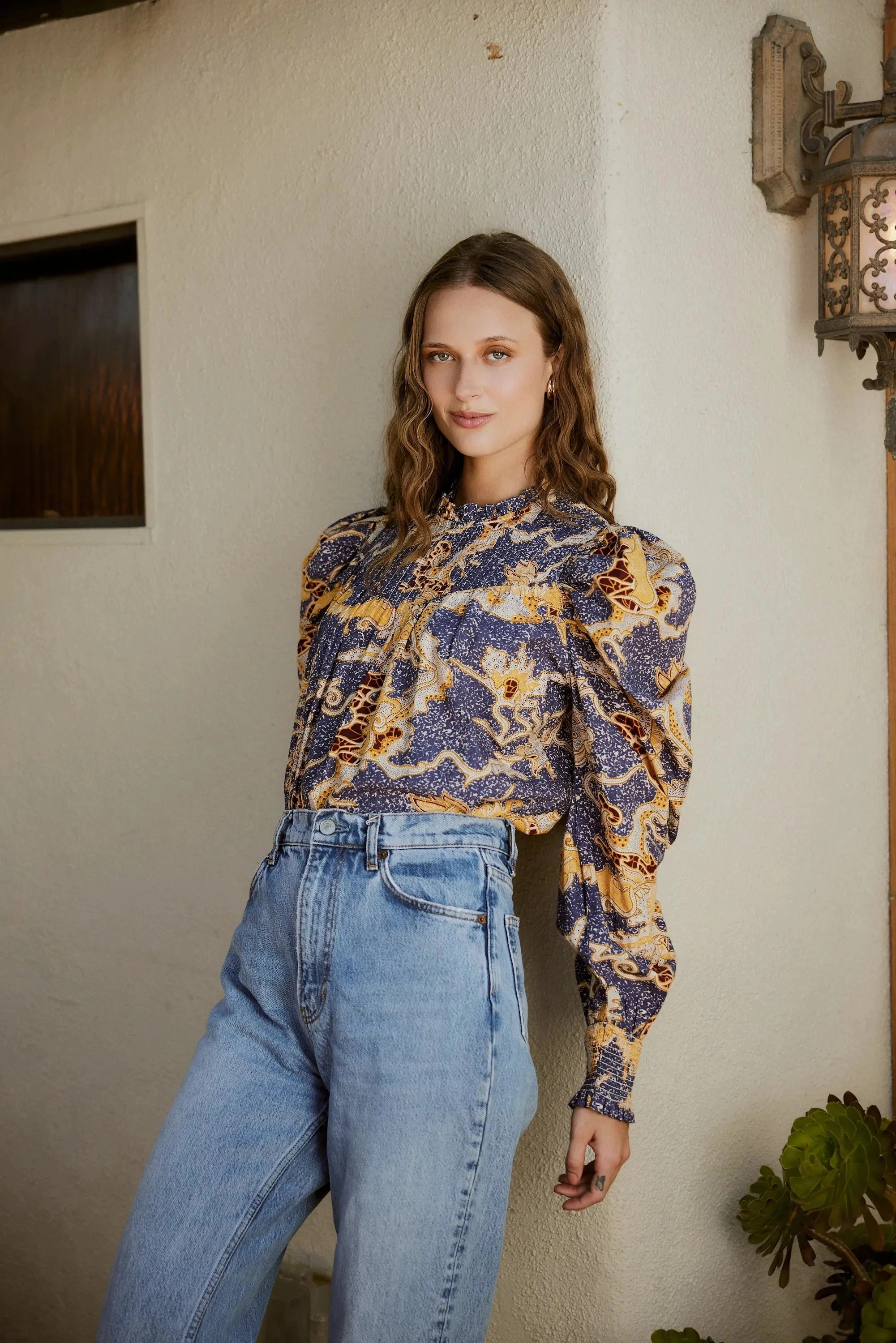 Casual Long Sleeve AntiOdor Irina Blouse | Blue Castello