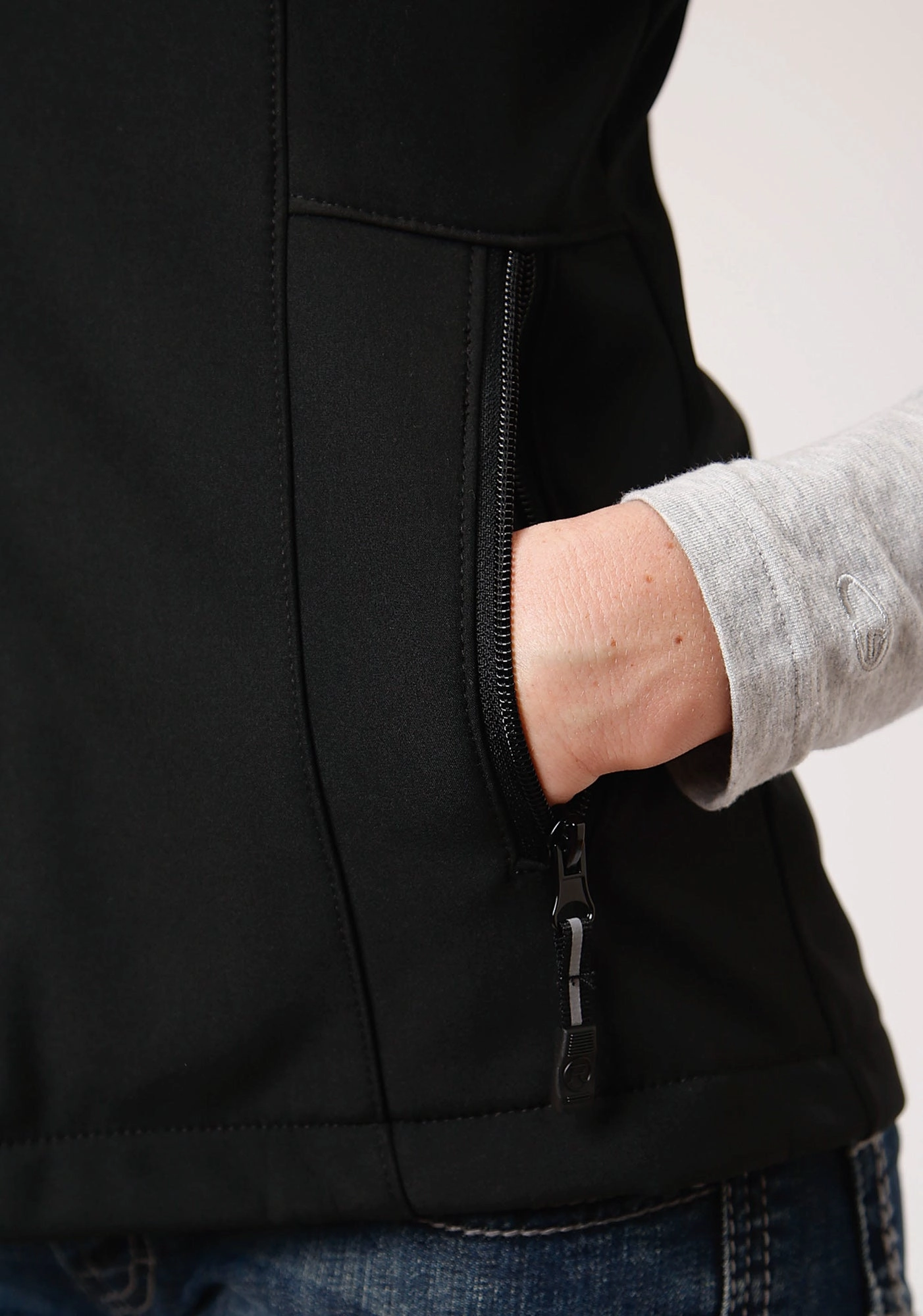 Elegant Evening Waterproof Fabric Roper Technical Womens Black Polyester Softshell Vest