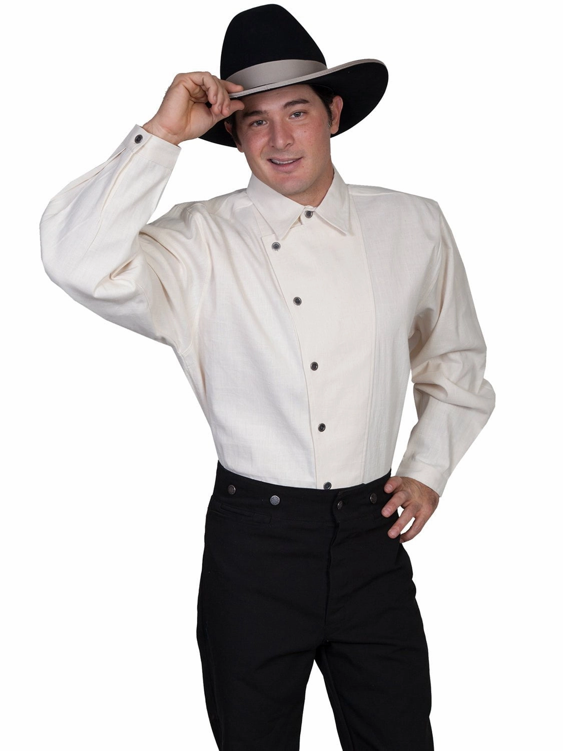 Teen Fashion Scully RangeWear Mens Natural 100% Cotton L/S Osnaburg Button Front Shirt