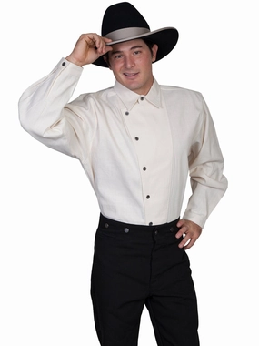 Teen Fashion Scully RangeWear Mens Natural 100% Cotton L/S Osnaburg Button Front Shirt