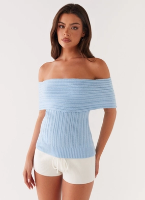 Rosen Knit Top - Blue Midweight Four Way Stretch MicrofiberTech