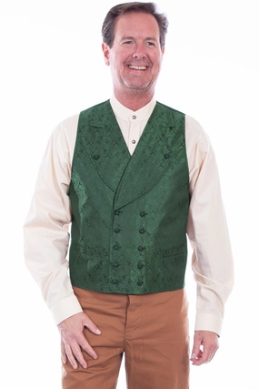 Scully Mens Emerald Polyester Wide Lapel DB Vest Soft Lined Interior Outdoor Style Staple