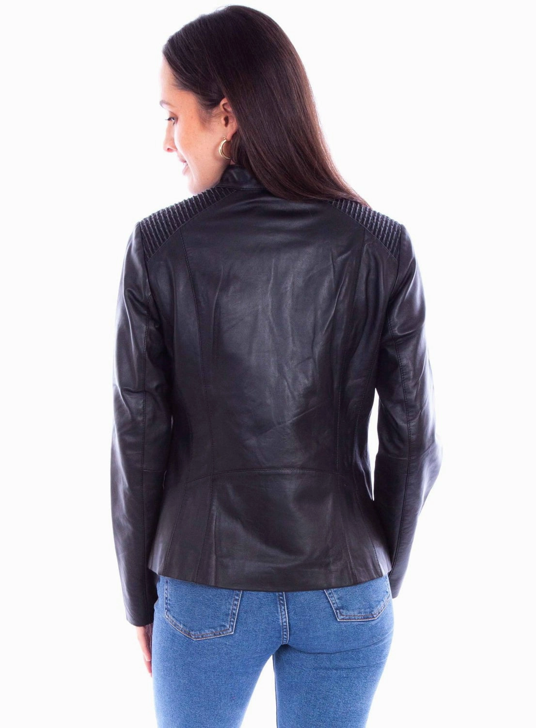 Scully Womens Cafe Racer Zip Black Lamb Leather Leather Jacket Warmth Retention PerimeterStructuralBoning