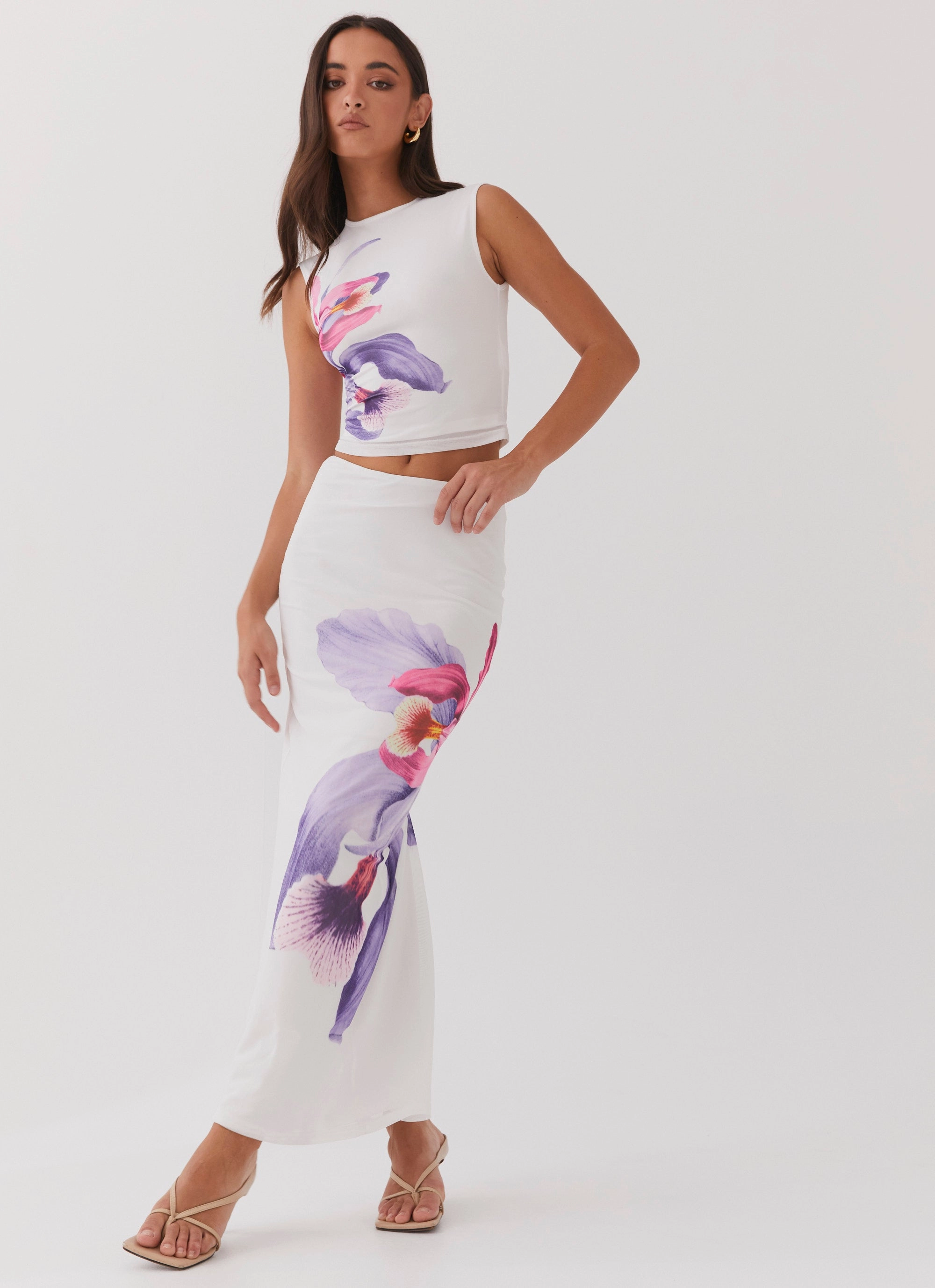 Elegant Flow Handmade Quality Waiting For Dawn Mesh Maxi Skirt - White