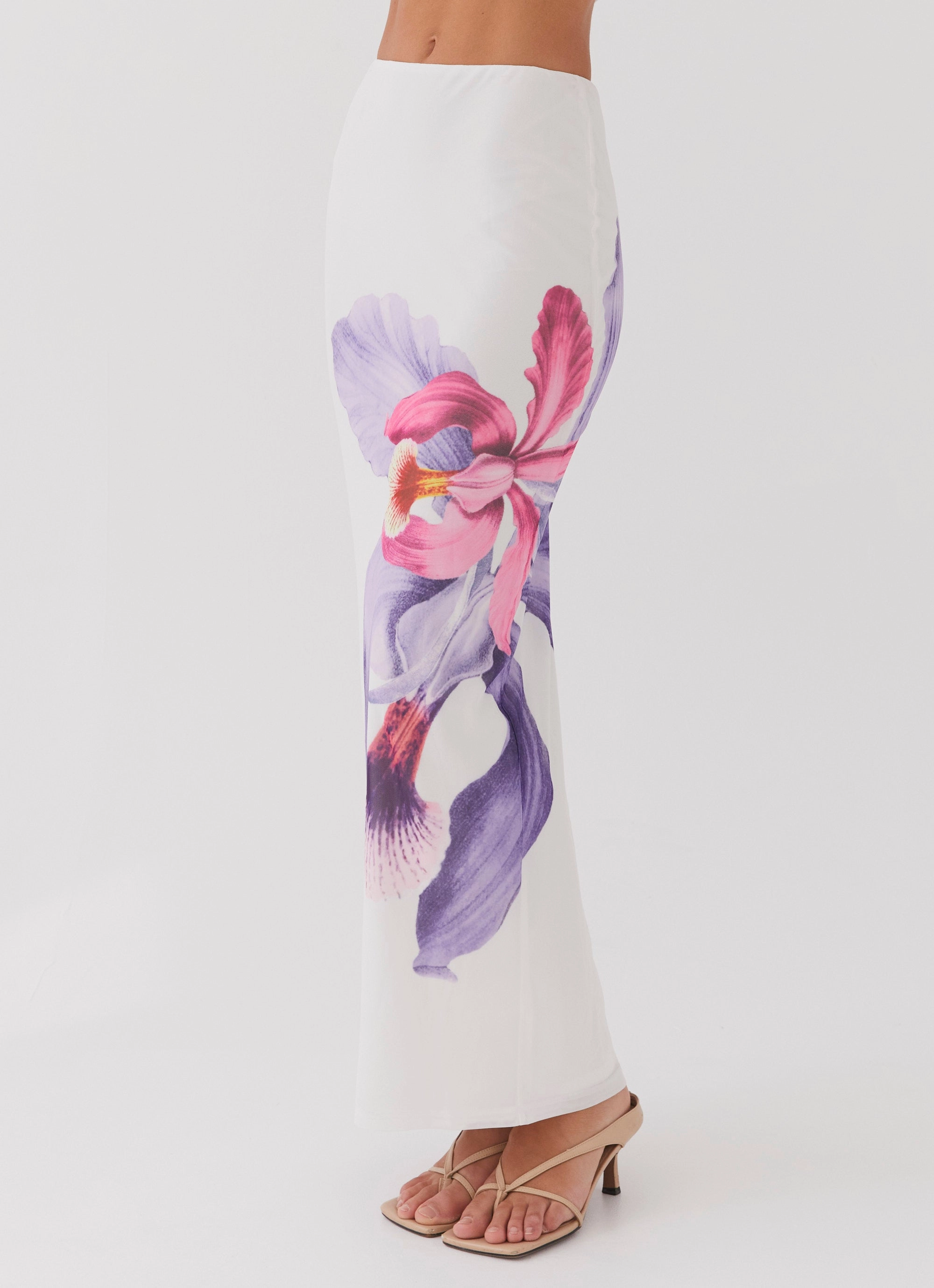 Comfort Innovation Secure Closure Waiting For Dawn Mesh Maxi Skirt - White