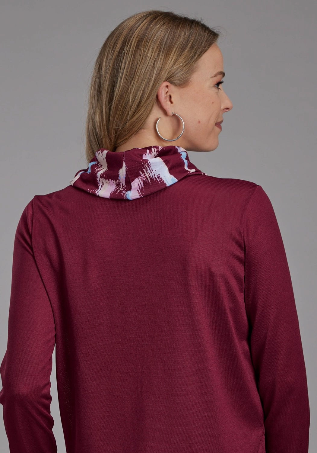 Detachable Components Heat Retention Layer Roper Womens Comy Cowl Neck Jersey Wine Poly/Spandex Pullover Sweater