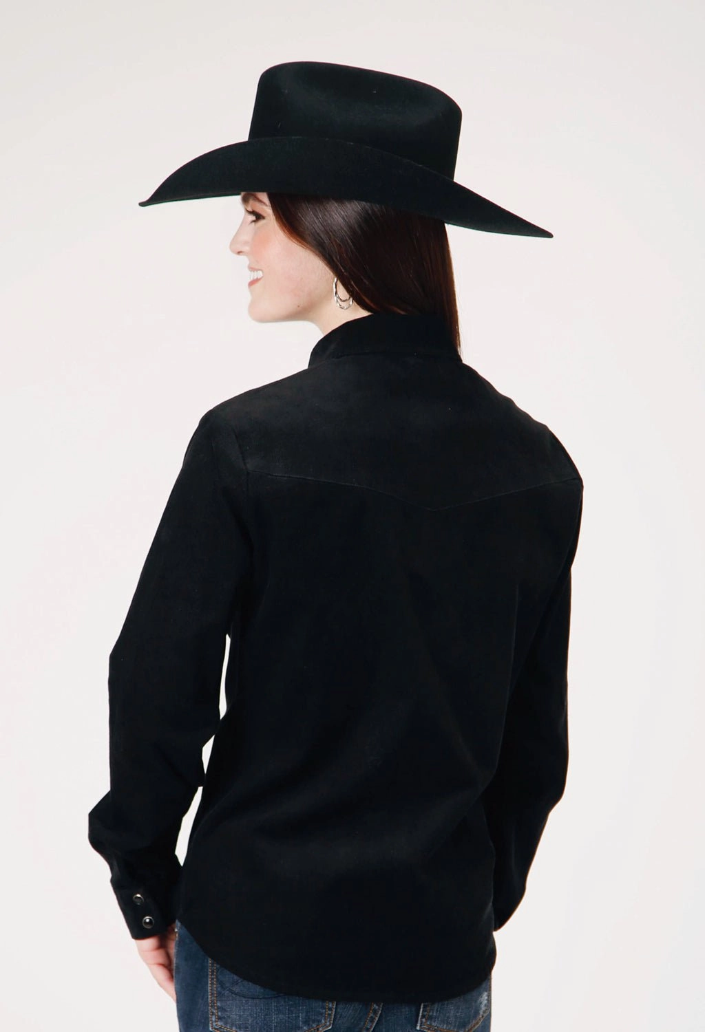 High Density Weave Everyday Outfit Roper Womens Western Corduroy Jet Black 100% Cotton L/S Shirt